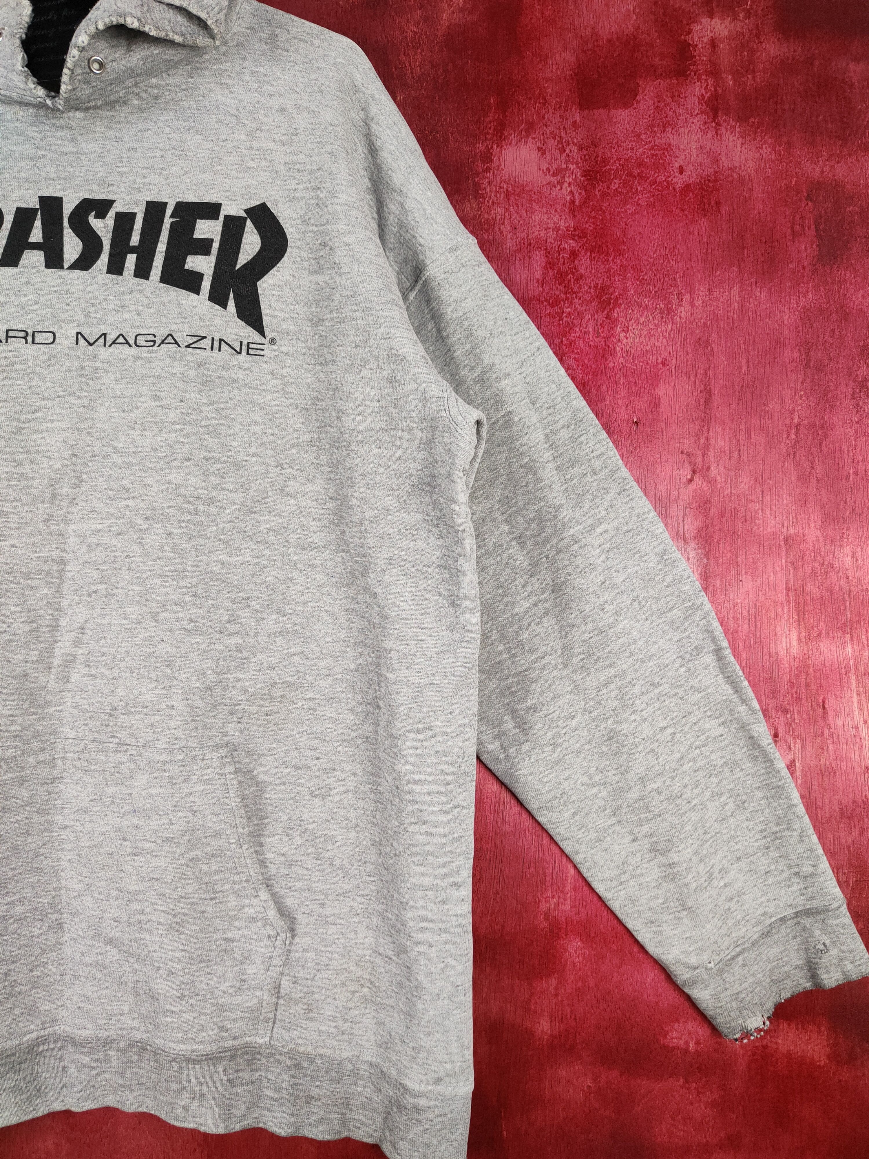 Thrasher Thrasher distressed vintage thrashed hoodie Gray #4815 Size US XL / EU 56 / 4 - 7 Thumbnail