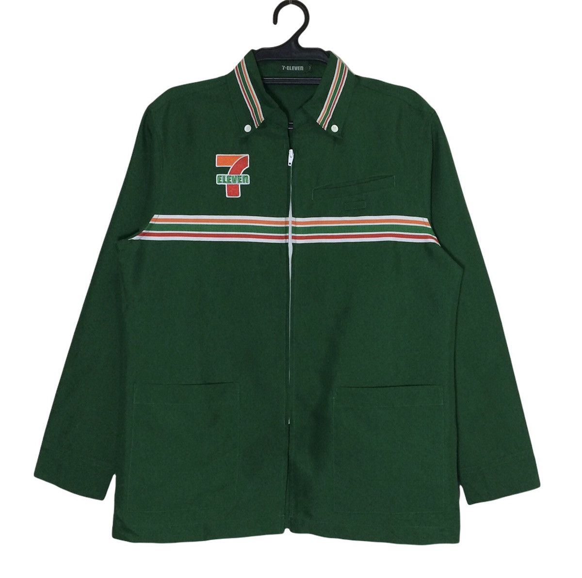 Japanese Brand 7-11 seven Eleven Zipper Shirt Uniform Vintage Size US S / EU 44-46 / 1 - 1 Thumbnail