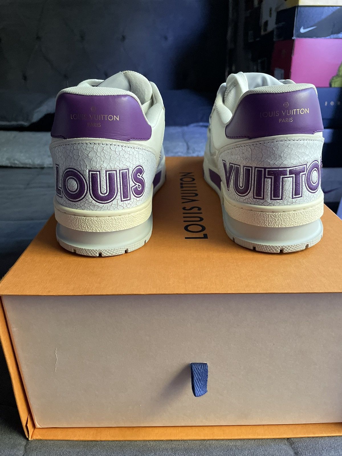 Louis Vuitton Louis Vuitton White Purple Mesh Strap Trainer Sneaker Size US 9 / EU 42 - 6 Thumbnail
