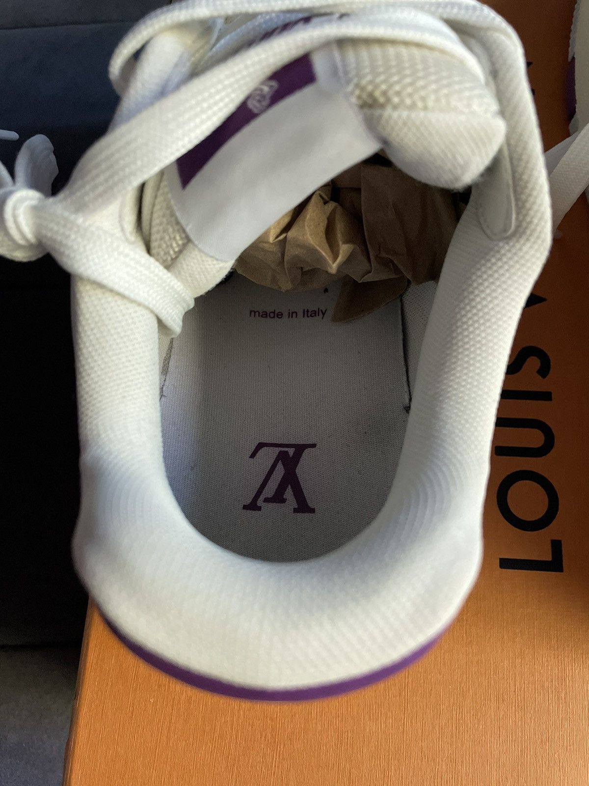 Louis Vuitton Louis Vuitton White Purple Mesh Strap Trainer Sneaker Size US 9 / EU 42 - 8 Thumbnail