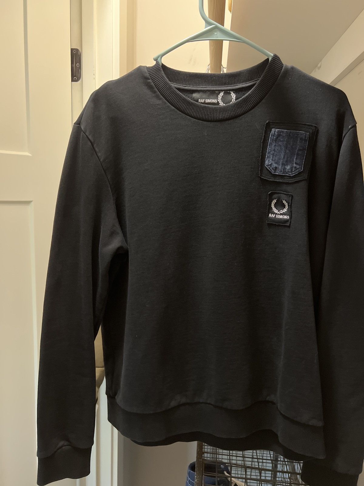 RAF SIMONS×FRED PERRY Crew neck Raf Simons Black Fred Perry Edition Long Sleeve T-Shirt Raf
