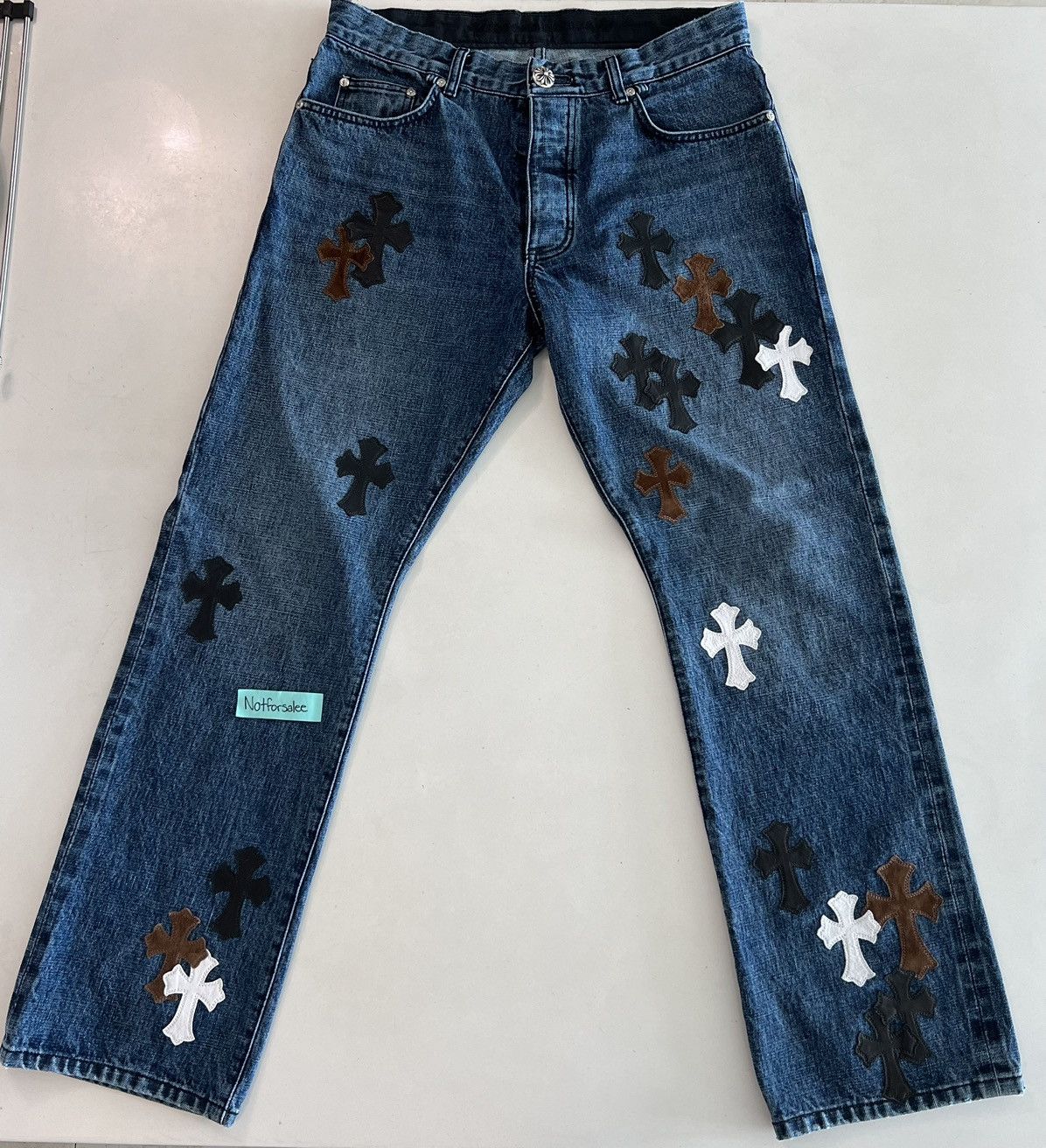 Straight jeans Chrome Hearts Black size 34 US in Cotton - 34025321