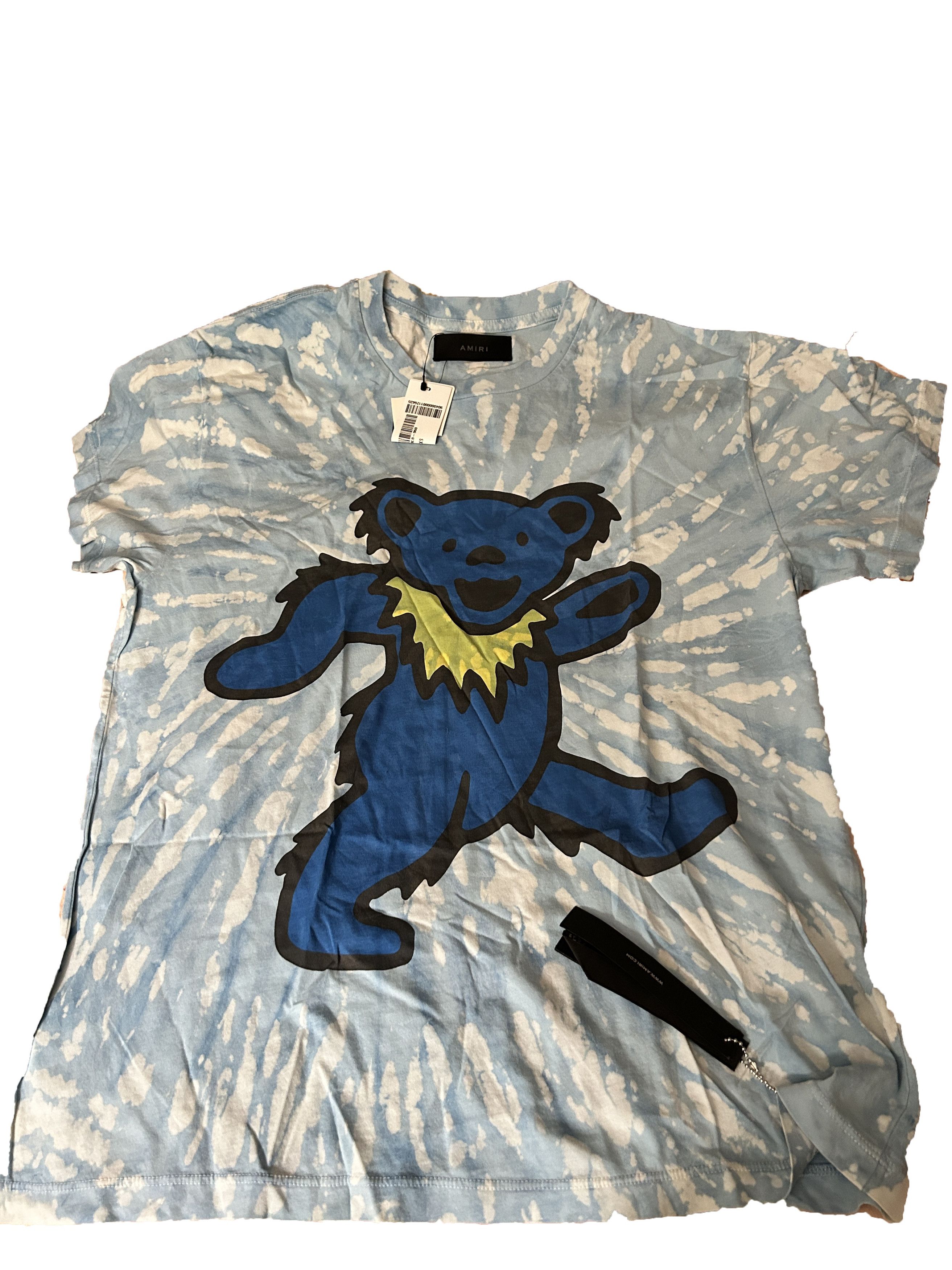 Amiri Blue Tie-dye Grateful Dead Bear T-shirt for Men