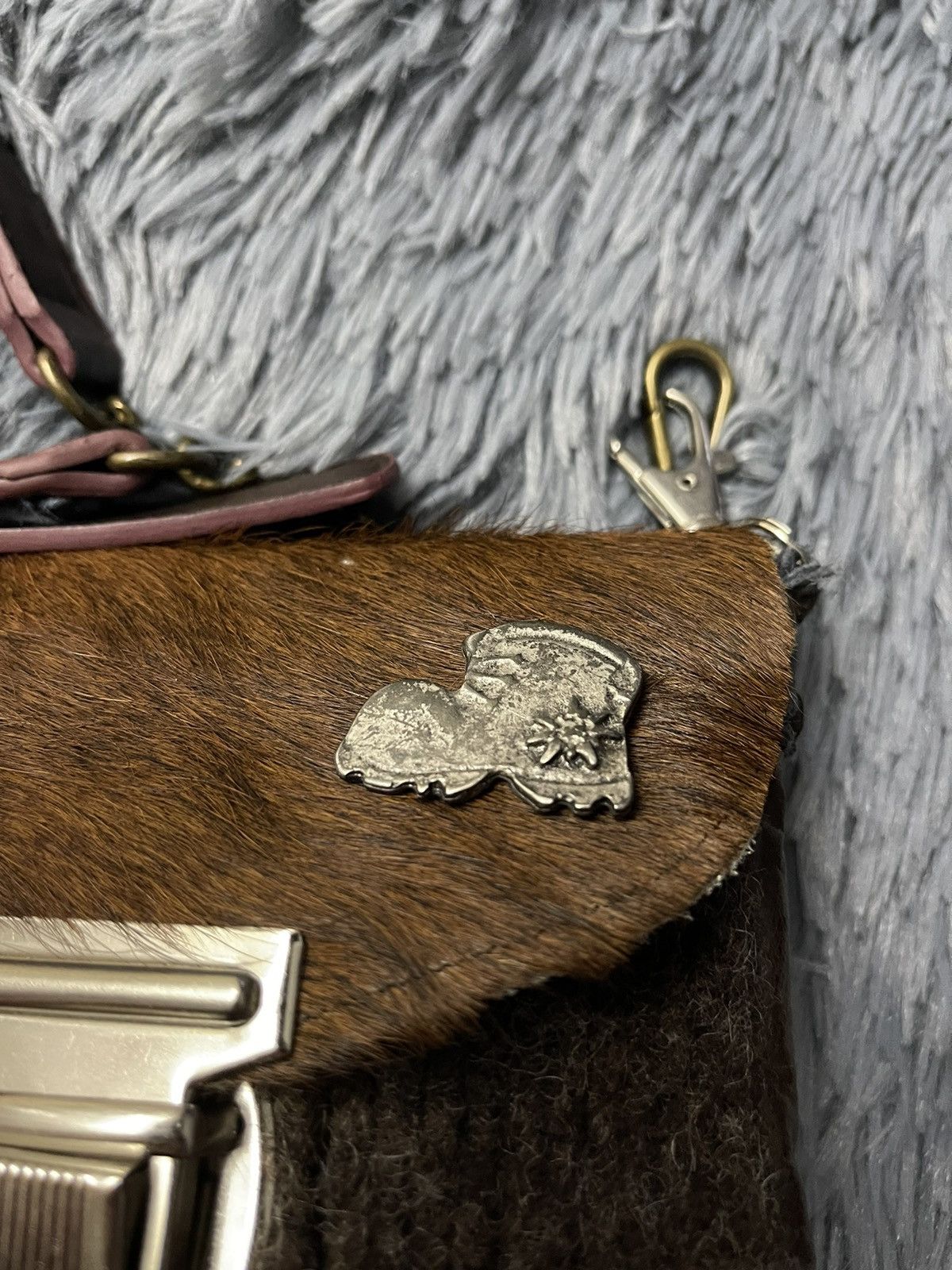 Japanese Brand × Vintage Cowboy Western Vintage 90s real fur / leather / wool bag Size ONE SIZE - 9 Thumbnail