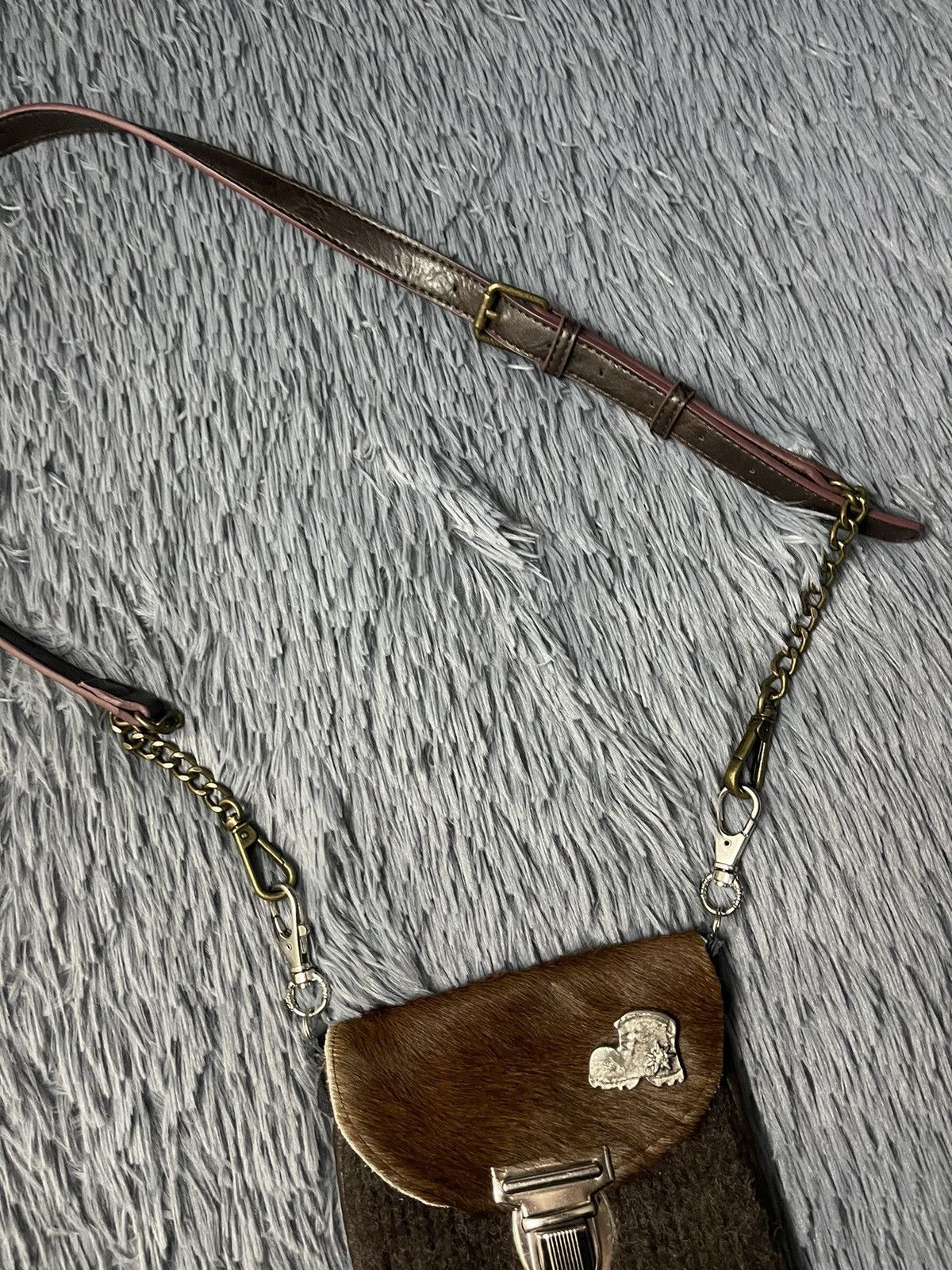 Japanese Brand × Vintage Cowboy Western Vintage 90s real fur / leather / wool bag Size ONE SIZE - 3 Thumbnail