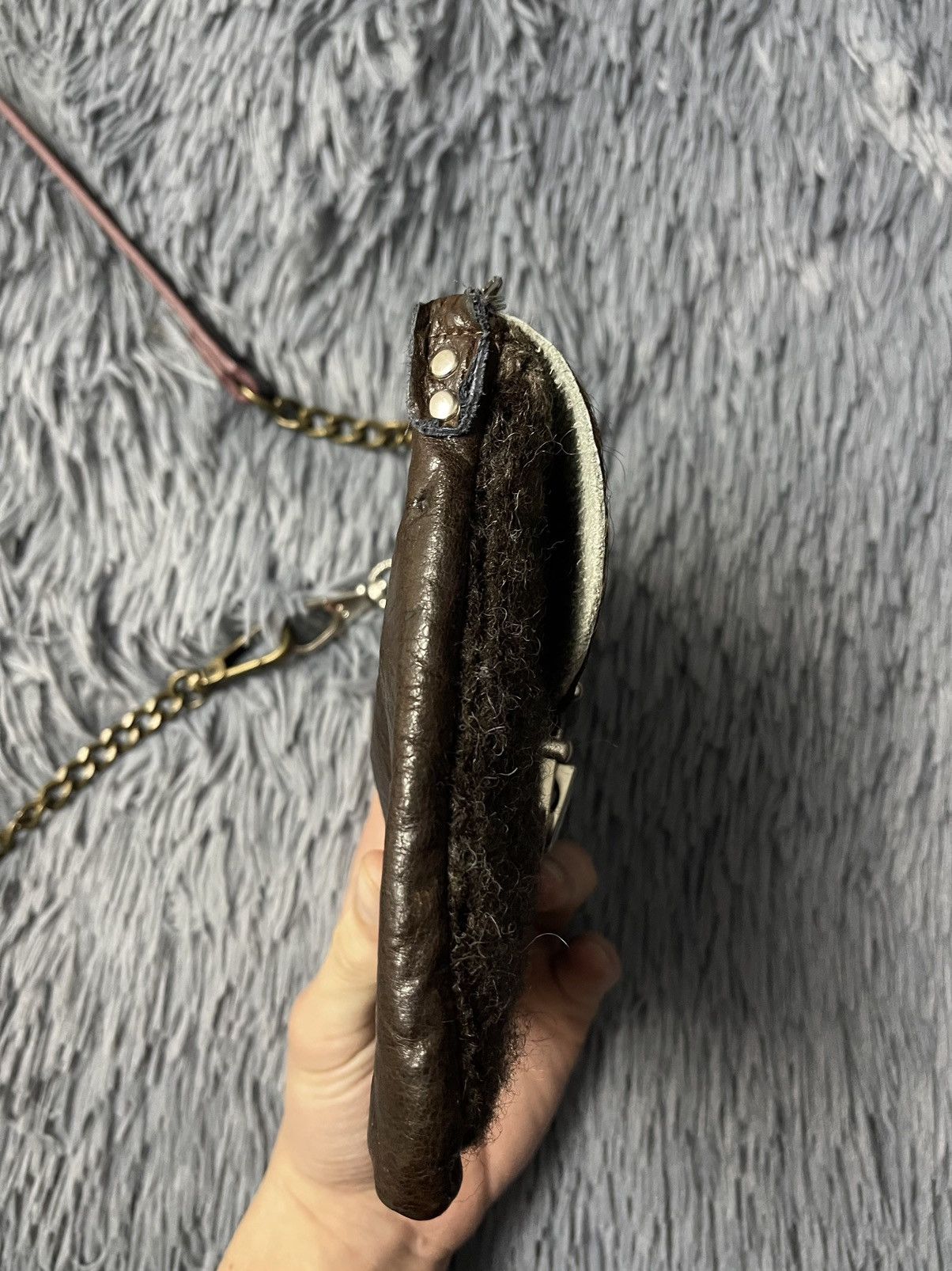 Japanese Brand × Vintage Cowboy Western Vintage 90s real fur / leather / wool bag Size ONE SIZE - 6 Thumbnail
