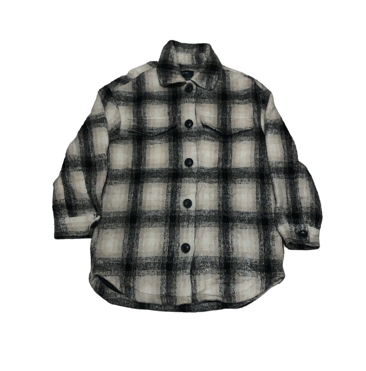 Plaid Bershka Oversized Button Front Jacket In Check Japanese