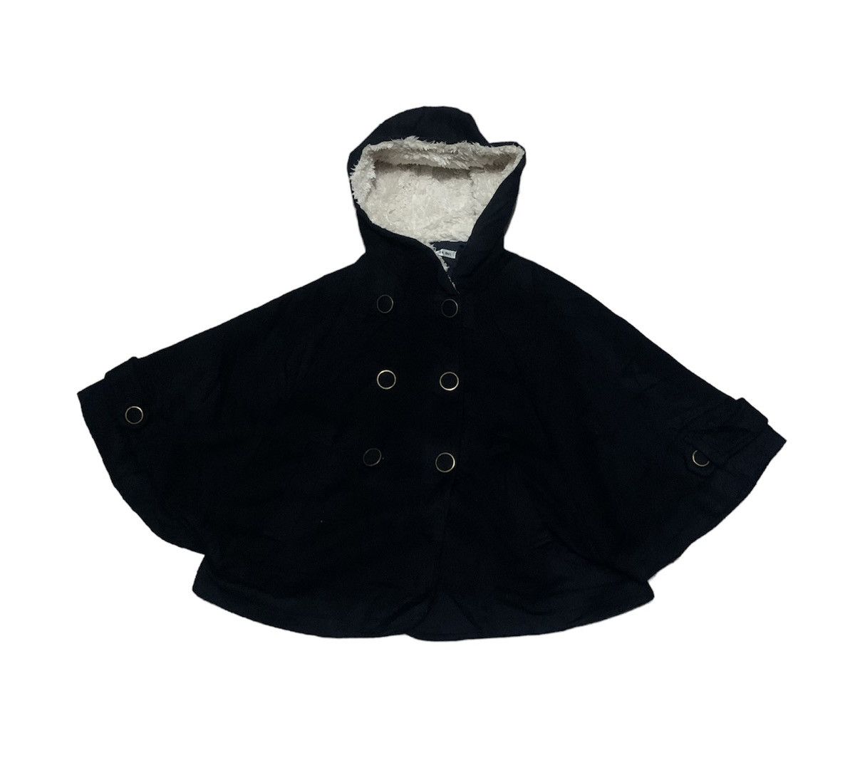 image of Archival Clothing x Winter Session Vintage Chef De Sol Double Breasted Poncho in Dark Blue (Size Me