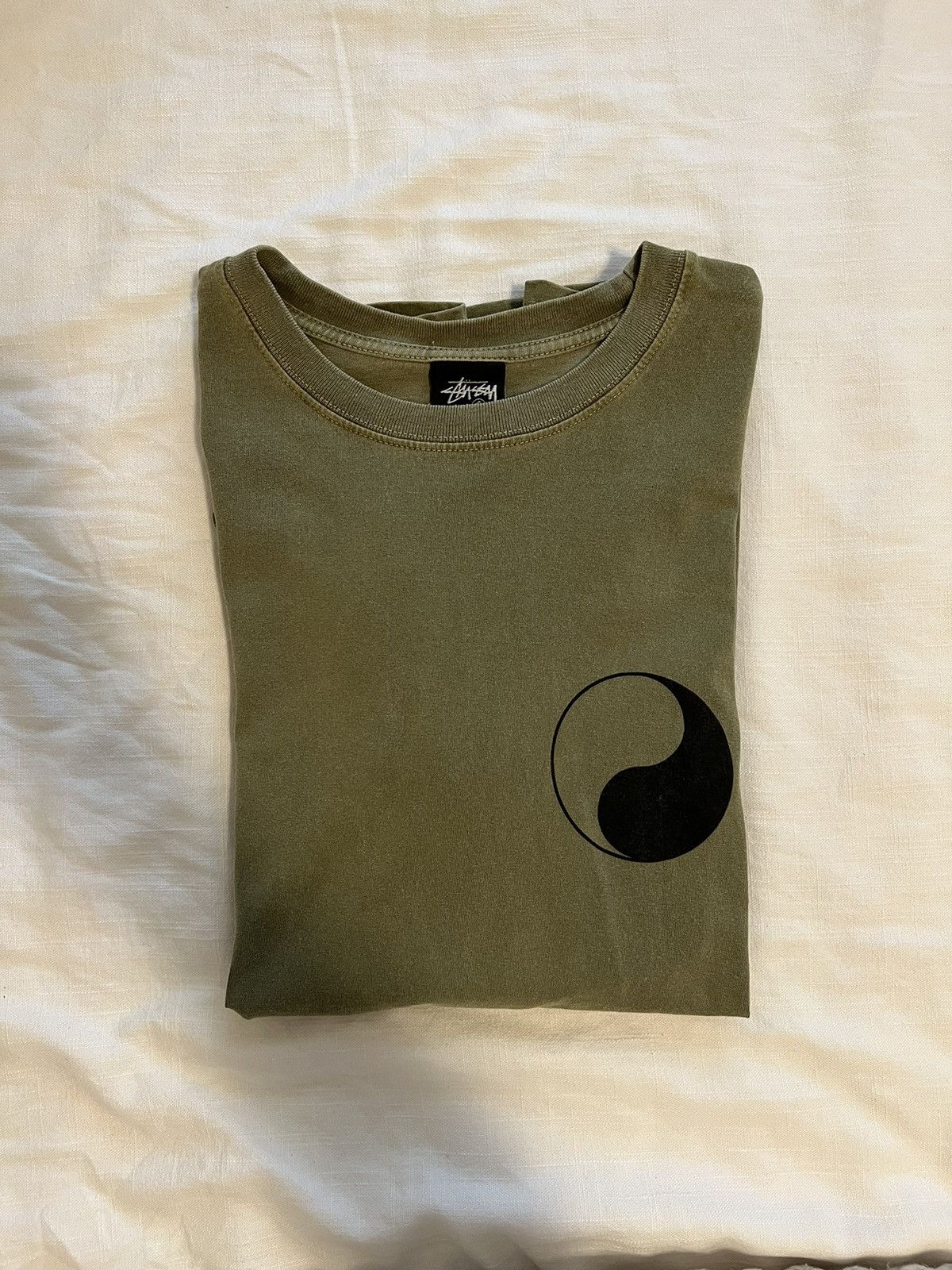 Pre-owned Our Legacy X Stussy Our Legacy Work Shop Yin Yang Tee In Olive