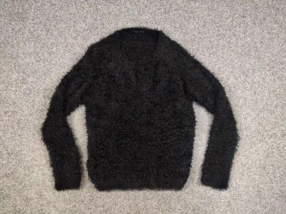 Japanese Brand Vintage 90's Japanese Black Mohair Style Fuzzy Sweater Size US S / EU 44-46 / 1 - 6 Thumbnail