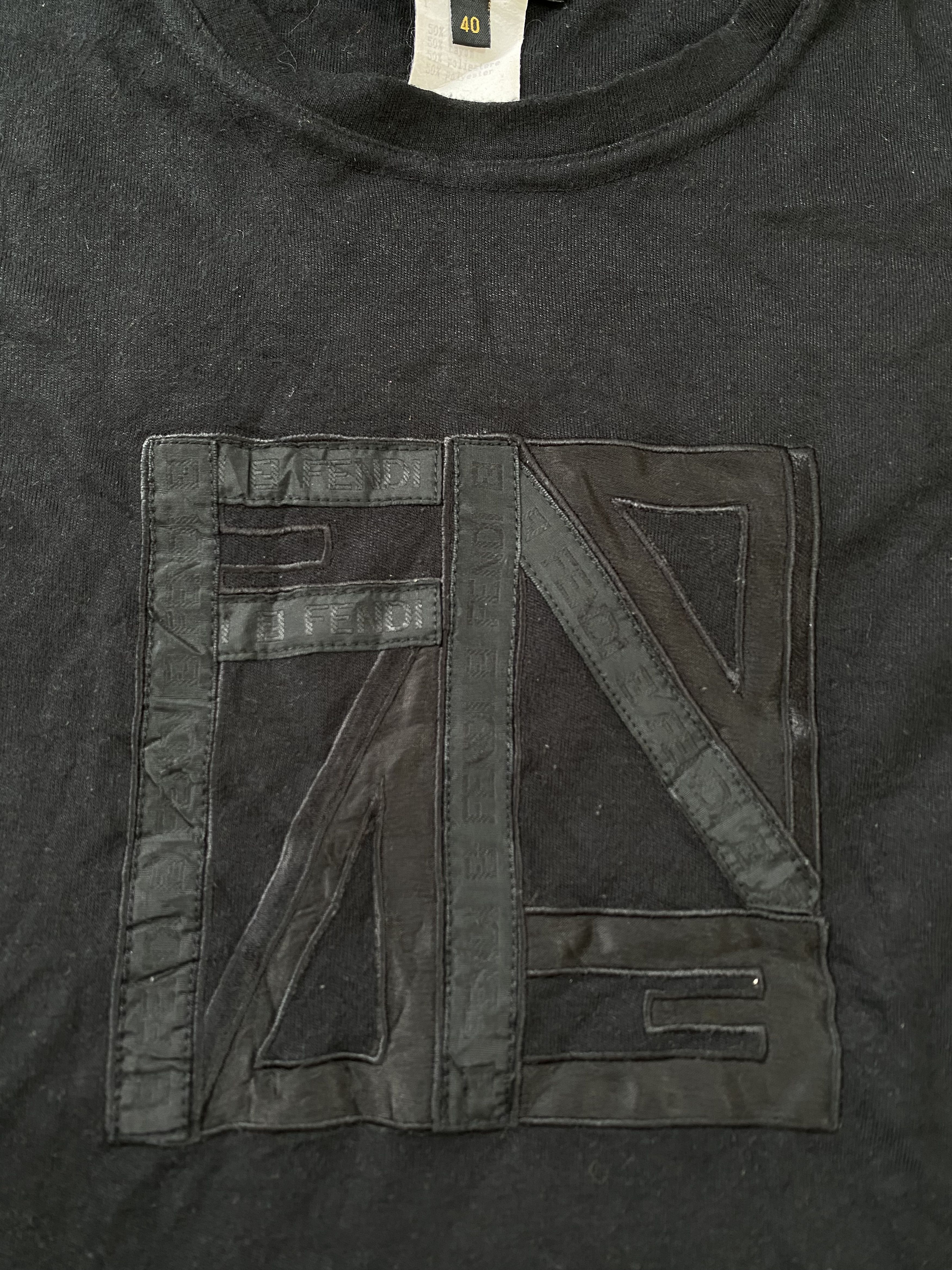 Fendi Vintage Fendi Spellout Logo Longsleeve Tshirt Size M / US 6-8 / IT 42-44 - 2 Thumbnail