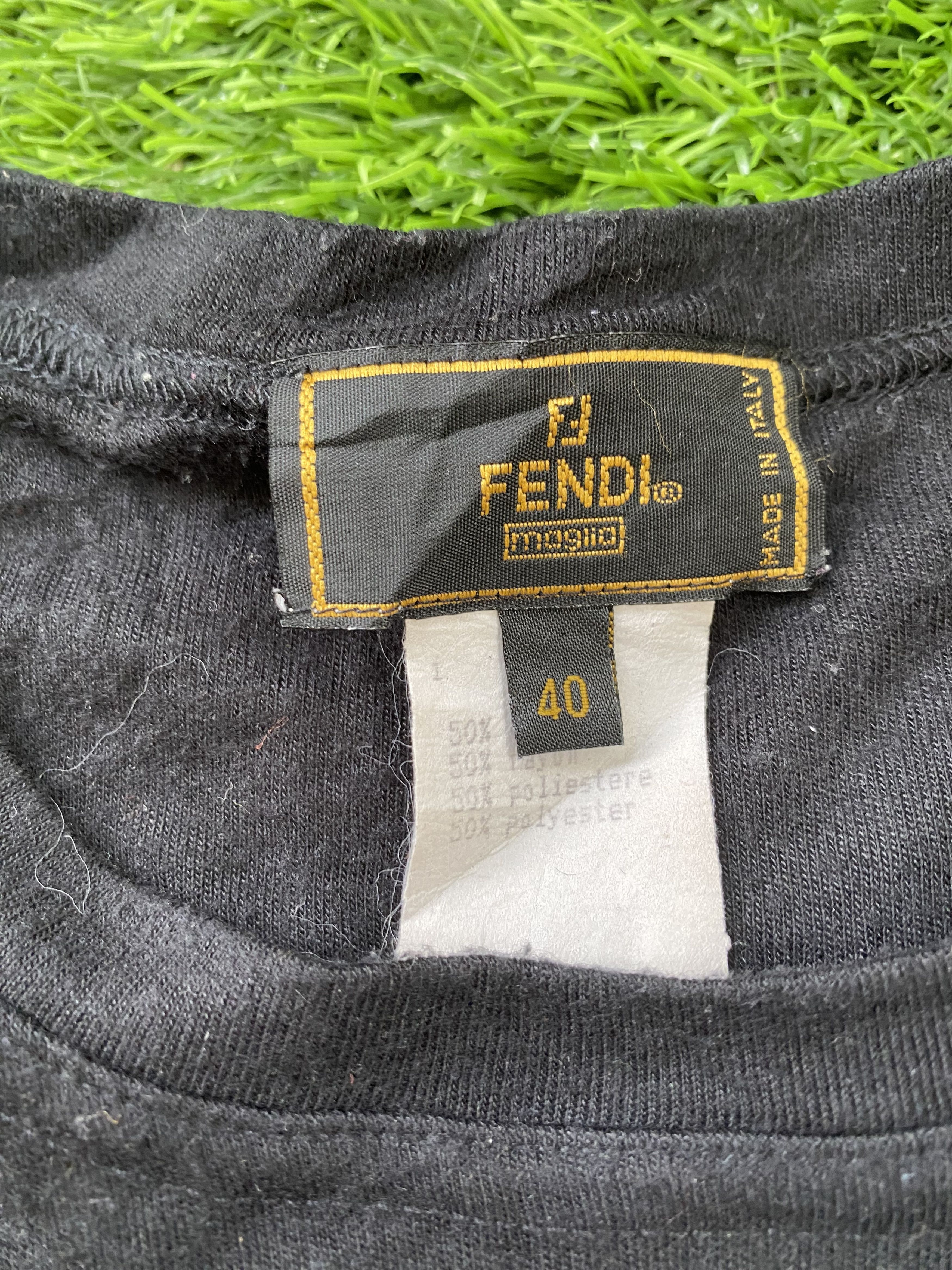Fendi Vintage Fendi Spellout Logo Longsleeve Tshirt Size M / US 6-8 / IT 42-44 - 3 Thumbnail