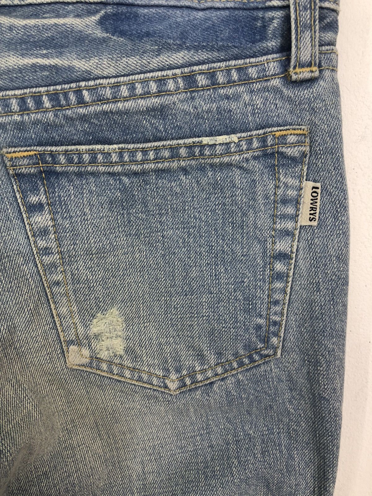 Japanese Brand Lowrys Farm Distressed Faded Blue Jeans