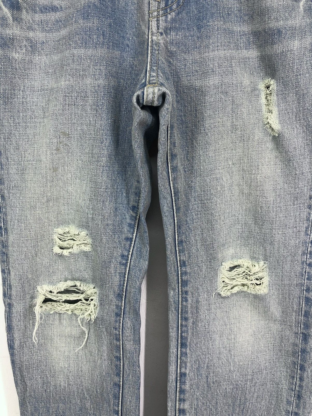 Japanese Brand Lowrys Farm Distressed Faded Blue Jeans