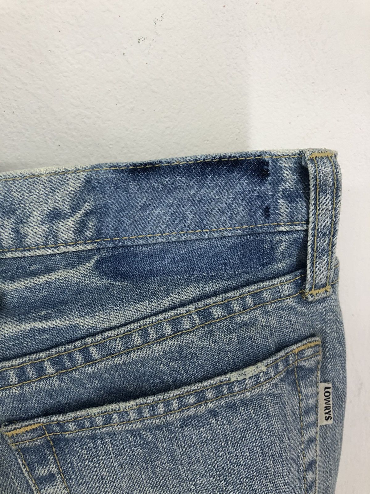 Japanese Brand Lowrys Farm Distressed Faded Blue Jeans