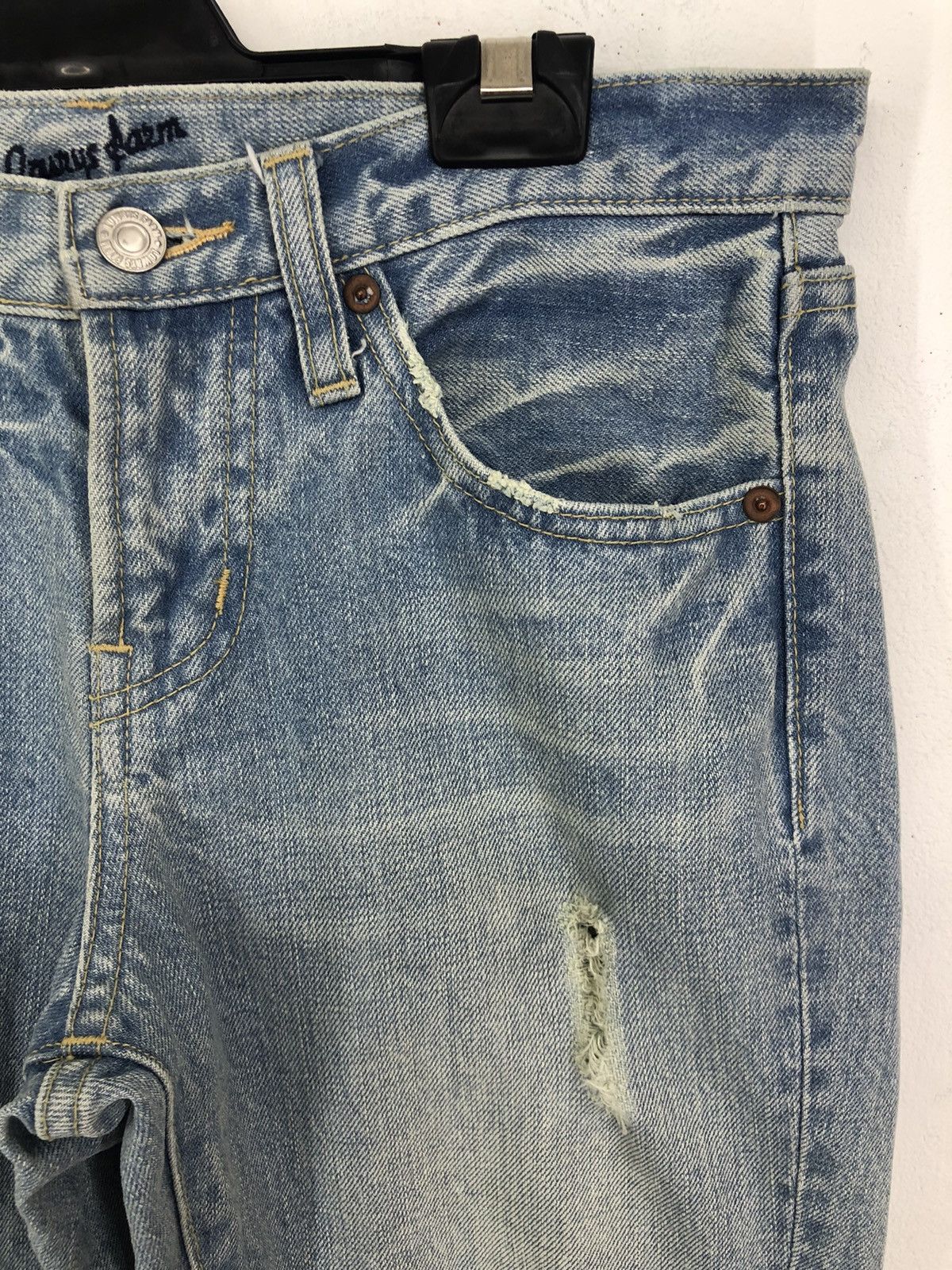 Japanese Brand Lowrys Farm Distressed Faded Blue Jeans