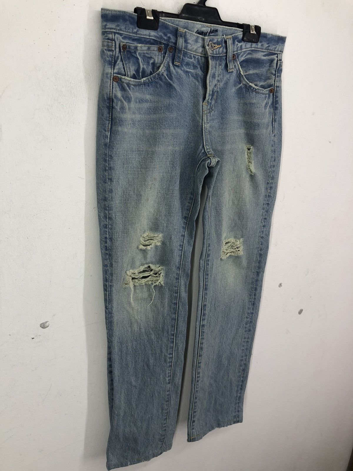 Japanese Brand Lowrys Farm Distressed Faded Blue Jeans