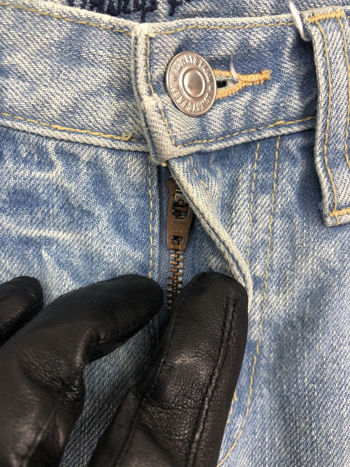 Japanese Brand Lowrys Farm Distressed Faded Blue Jeans