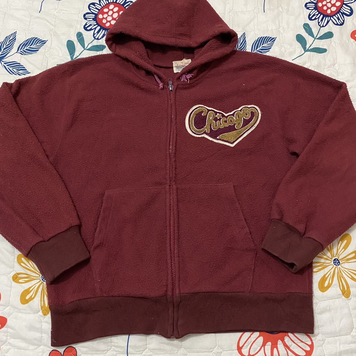Vintage Vintage Chigago East Big Logo Spellout Fleece ZipUp Hoodies Size US L / EU 52-54 / 3 - 3 Thumbnail