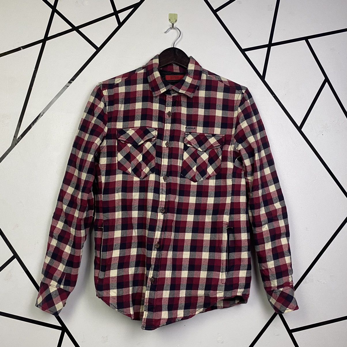 image of Vintage Steals Vintge Japan Checked Board Flannel Jacket in Checkered, Men's (Size Small)