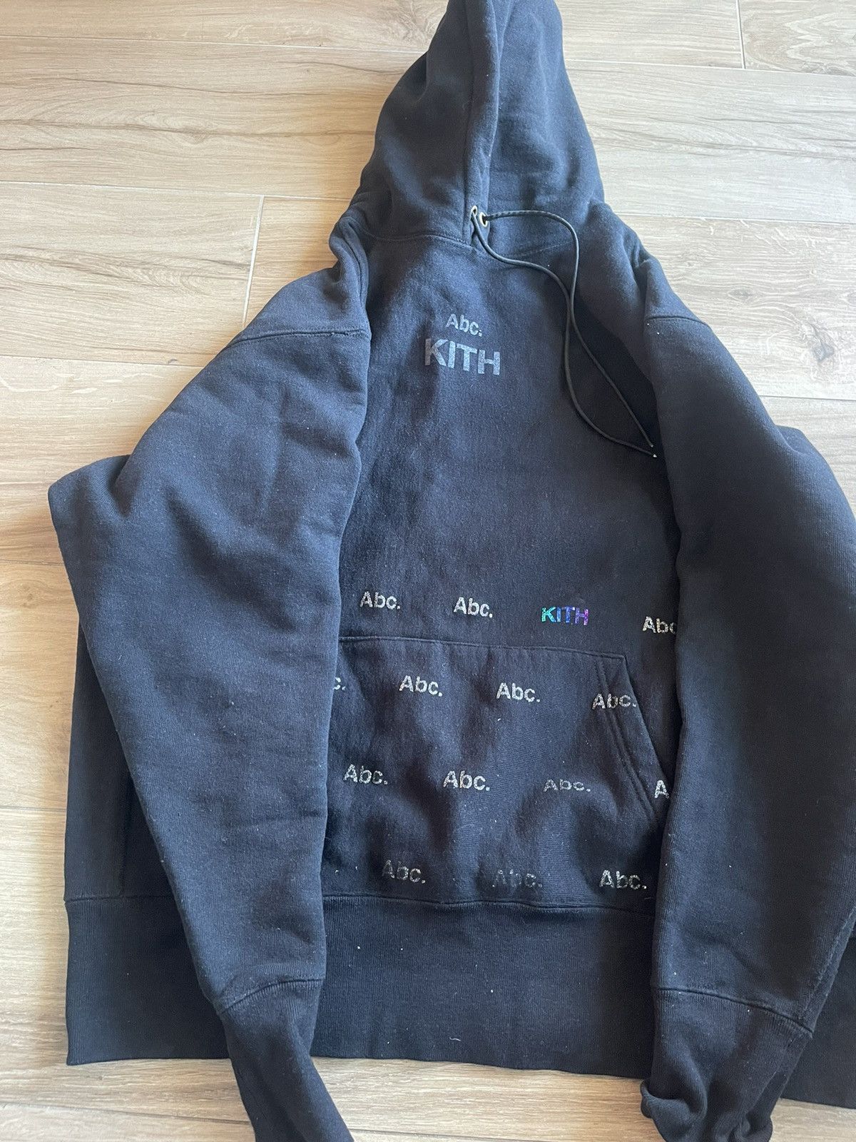 image of Kith X Advisory Board Crystals Holograph Hoodie in Black, Men's (Size XL)