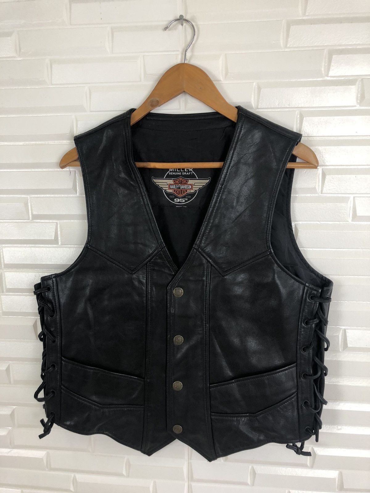 Harley Davidson HARLEY DAVIDSON LEATHER VEST Size US M / EU 48-50 / 2 - 3 Thumbnail