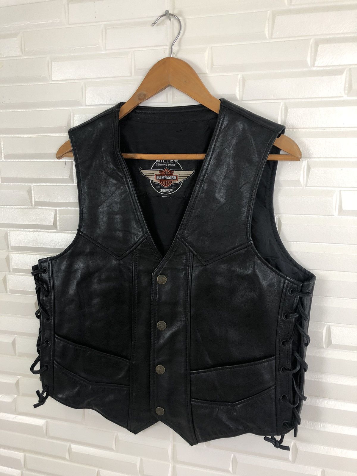 Harley Davidson HARLEY DAVIDSON LEATHER VEST Size US M / EU 48-50 / 2 - 4 Thumbnail