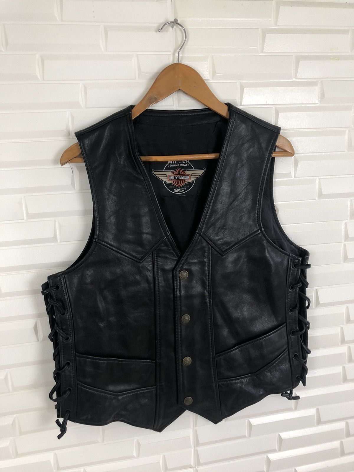 Harley Davidson HARLEY DAVIDSON LEATHER VEST Size US M / EU 48-50 / 2 - 5 Thumbnail