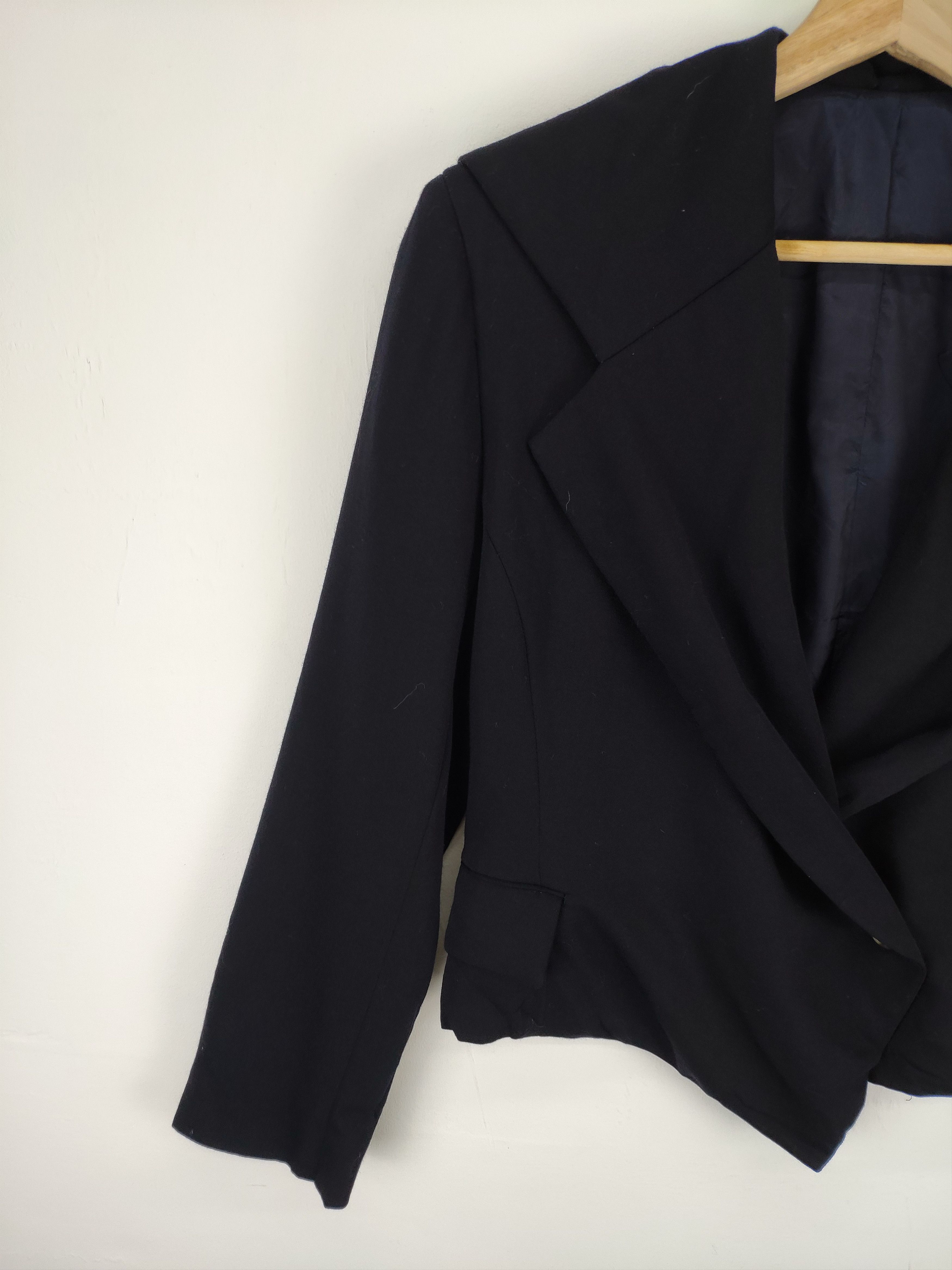 Designer × Japanese Brand Vintage Wool Crop Top Blazer Shawl Collar Size M / US 6-8 / IT 42-44 - 6 Thumbnail