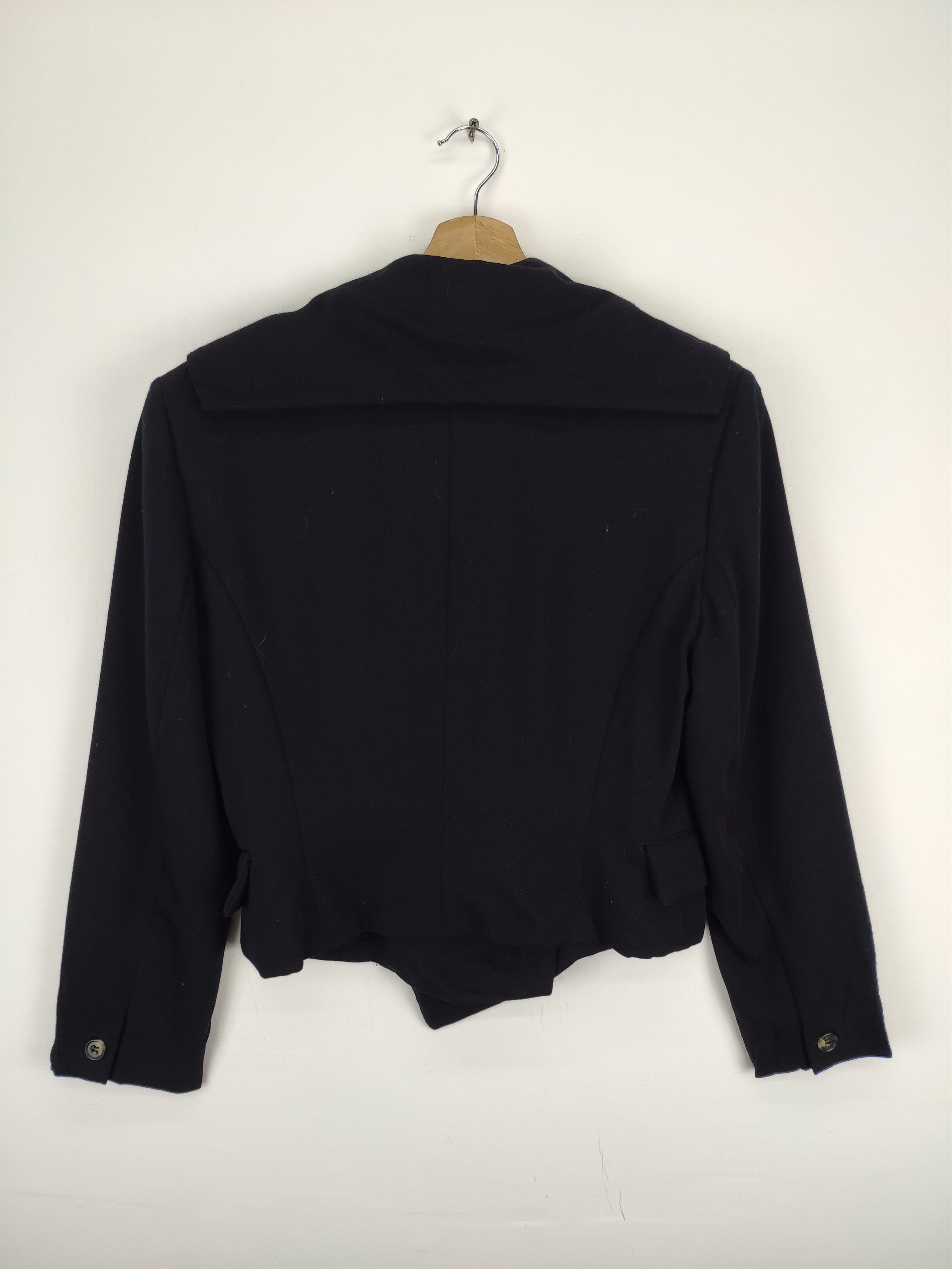 Designer × Japanese Brand Vintage Wool Crop Top Blazer Shawl Collar Size M / US 6-8 / IT 42-44 - 18 Thumbnail