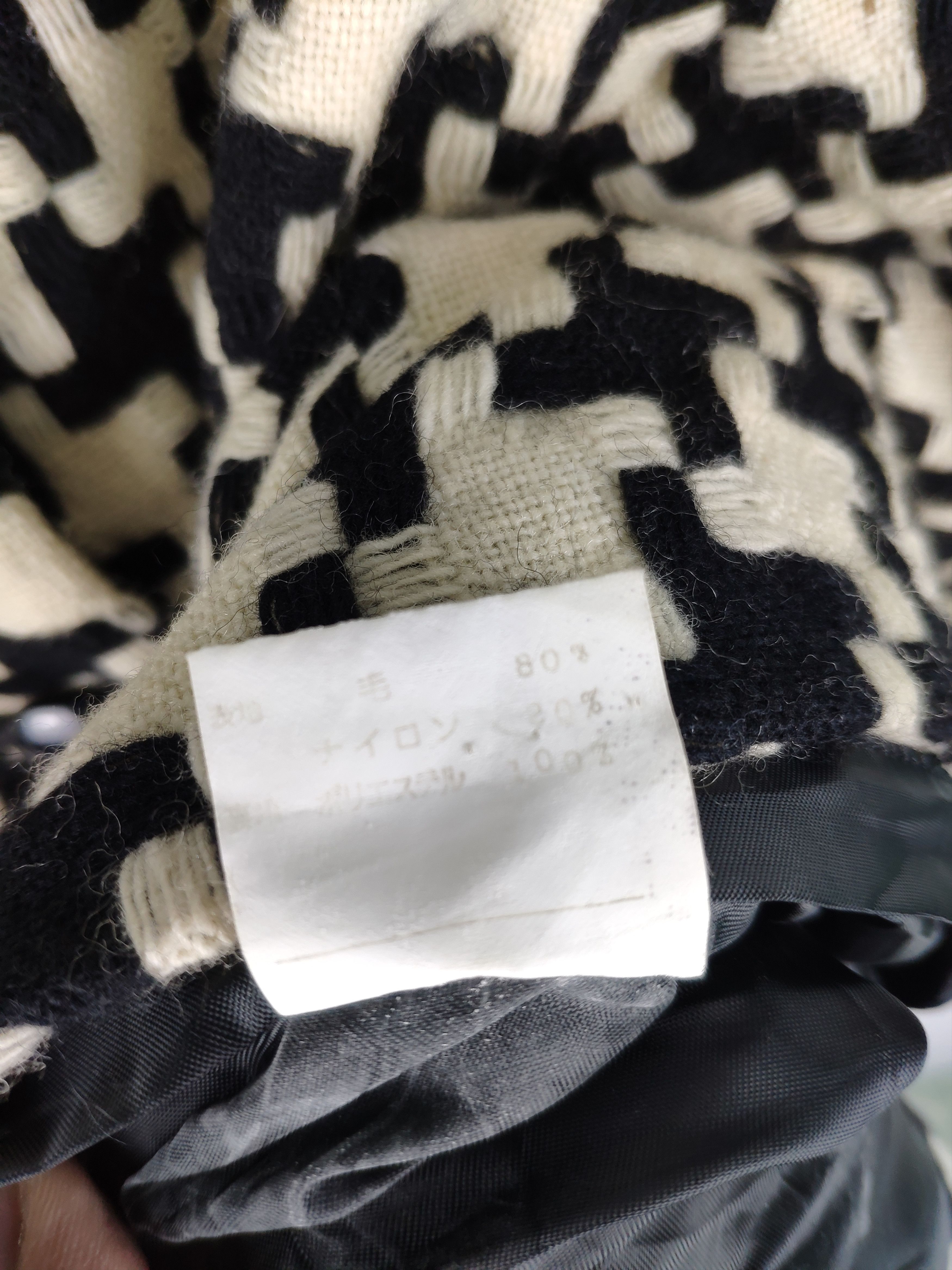 Japanese Brand × Vintage Steal 💥 Vintage Houndstooth Wool Coat By Michelline Size S / US 4 / IT 40 - 5 Thumbnail