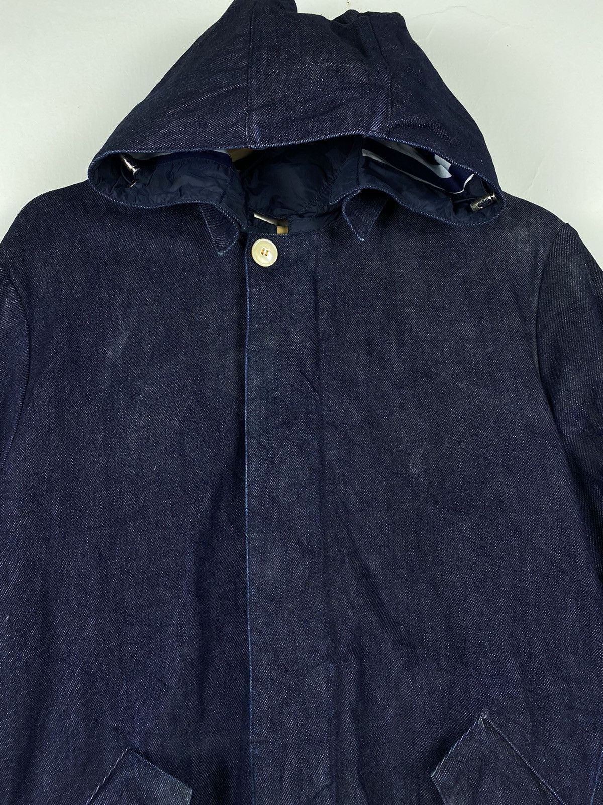 Japanese Brand PMDS Premium Mood Denim Superior Hoodie Denim Coats Jacket Size US L / EU 52-54 / 3 - 5 Thumbnail