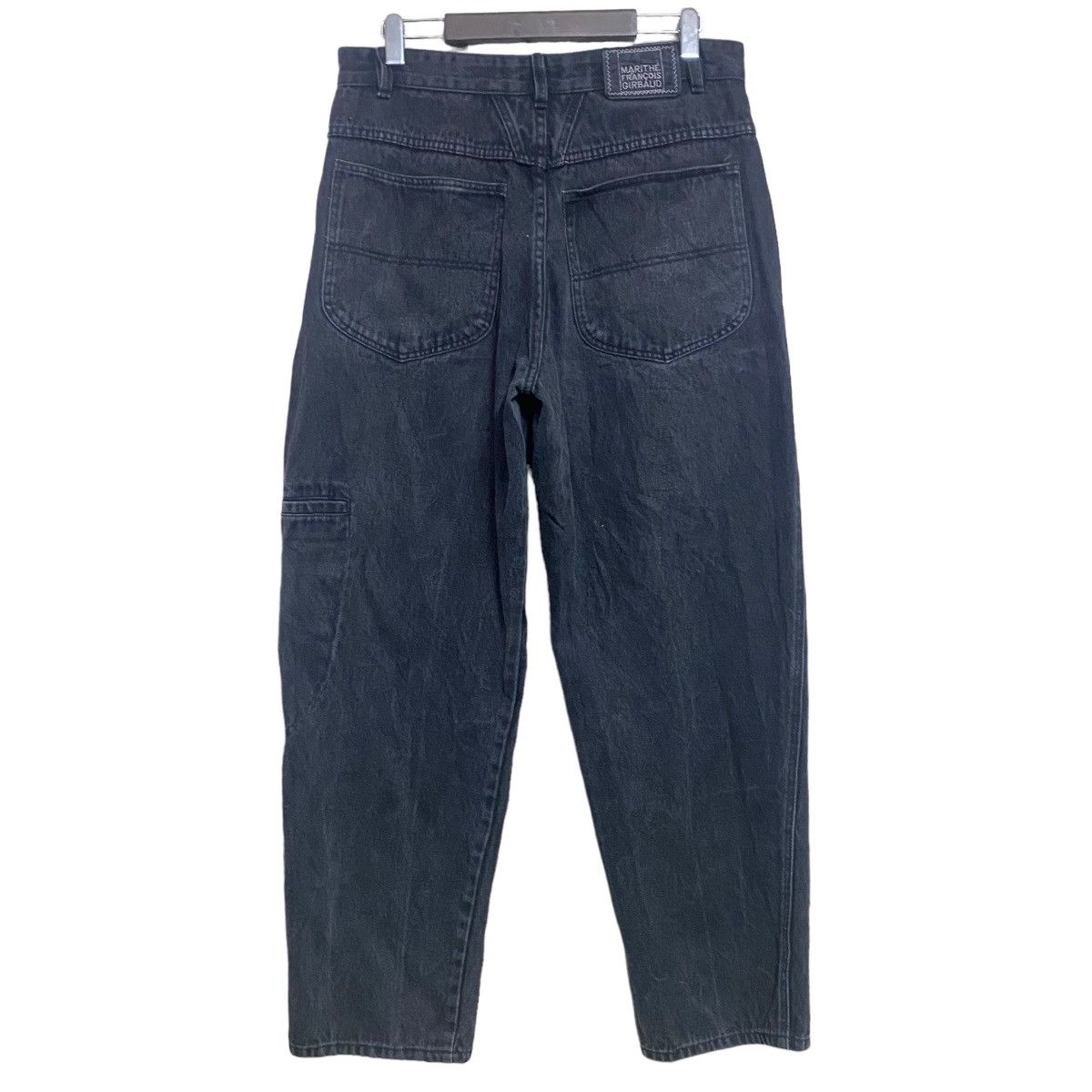 Marithe + Francois Girbaud Marithe Francois Girbaud Black Denim Baggy Pants Low Down Size US 33 - 1 Thumbnail