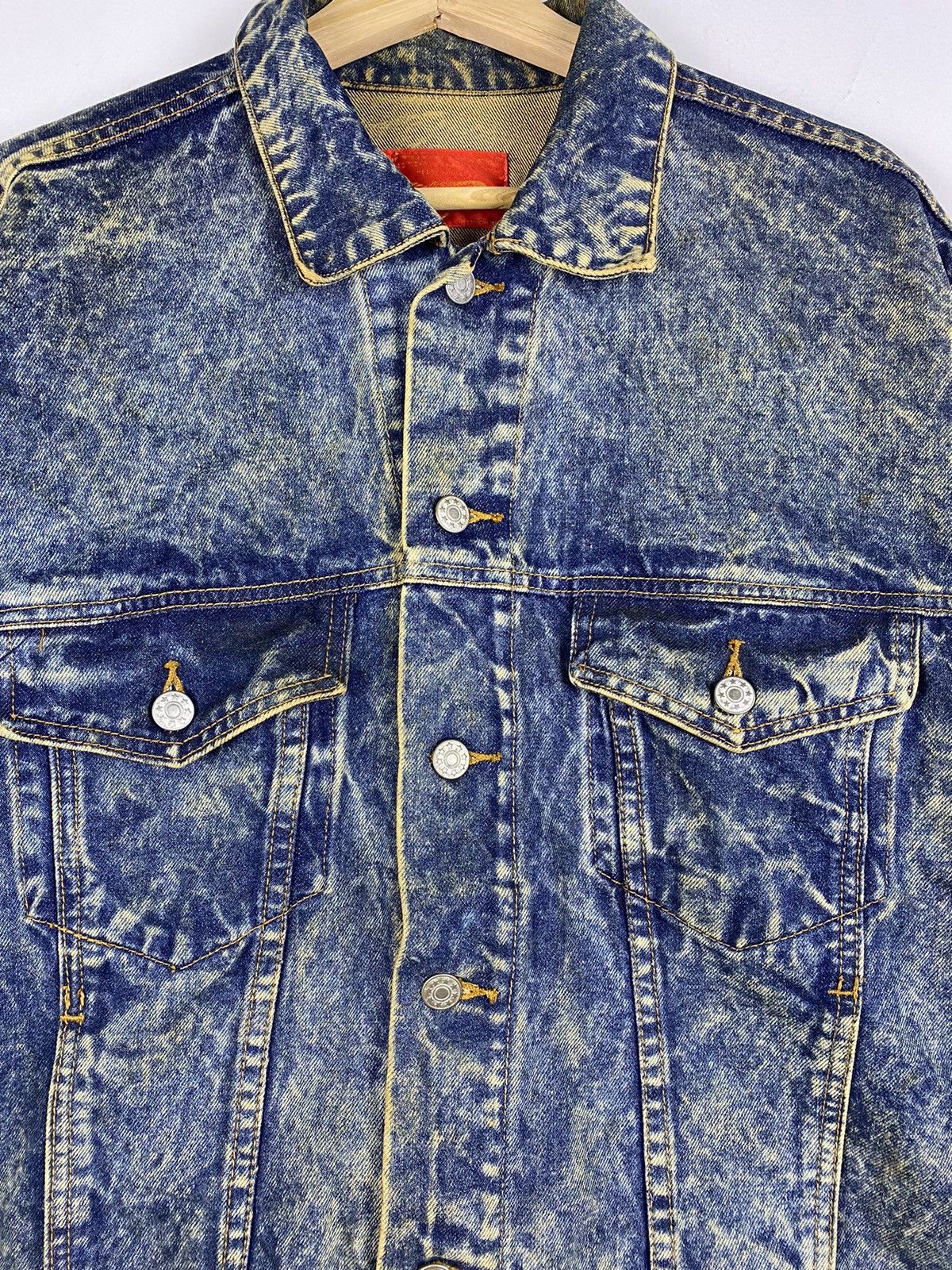 Japanese Brand OFFER 🔥 Vintage 80s Acid Wash Denim Trucker Jacket Size US L / EU 52-54 / 3 - 4 Thumbnail
