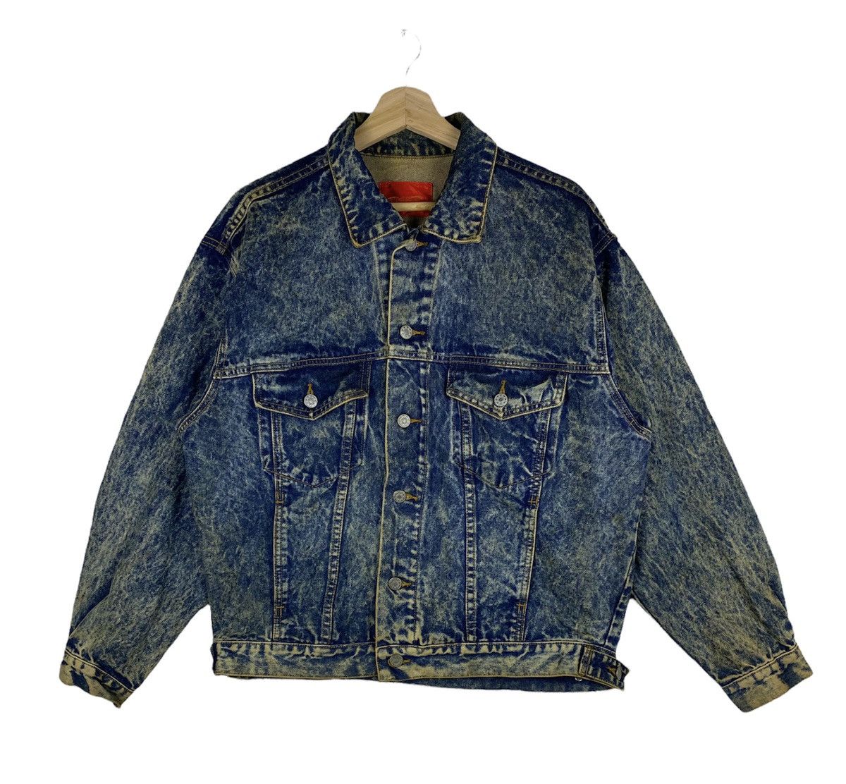 Japanese Brand OFFER 🔥 Vintage 80s Acid Wash Denim Trucker Jacket Size US L / EU 52-54 / 3 - 1 Thumbnail