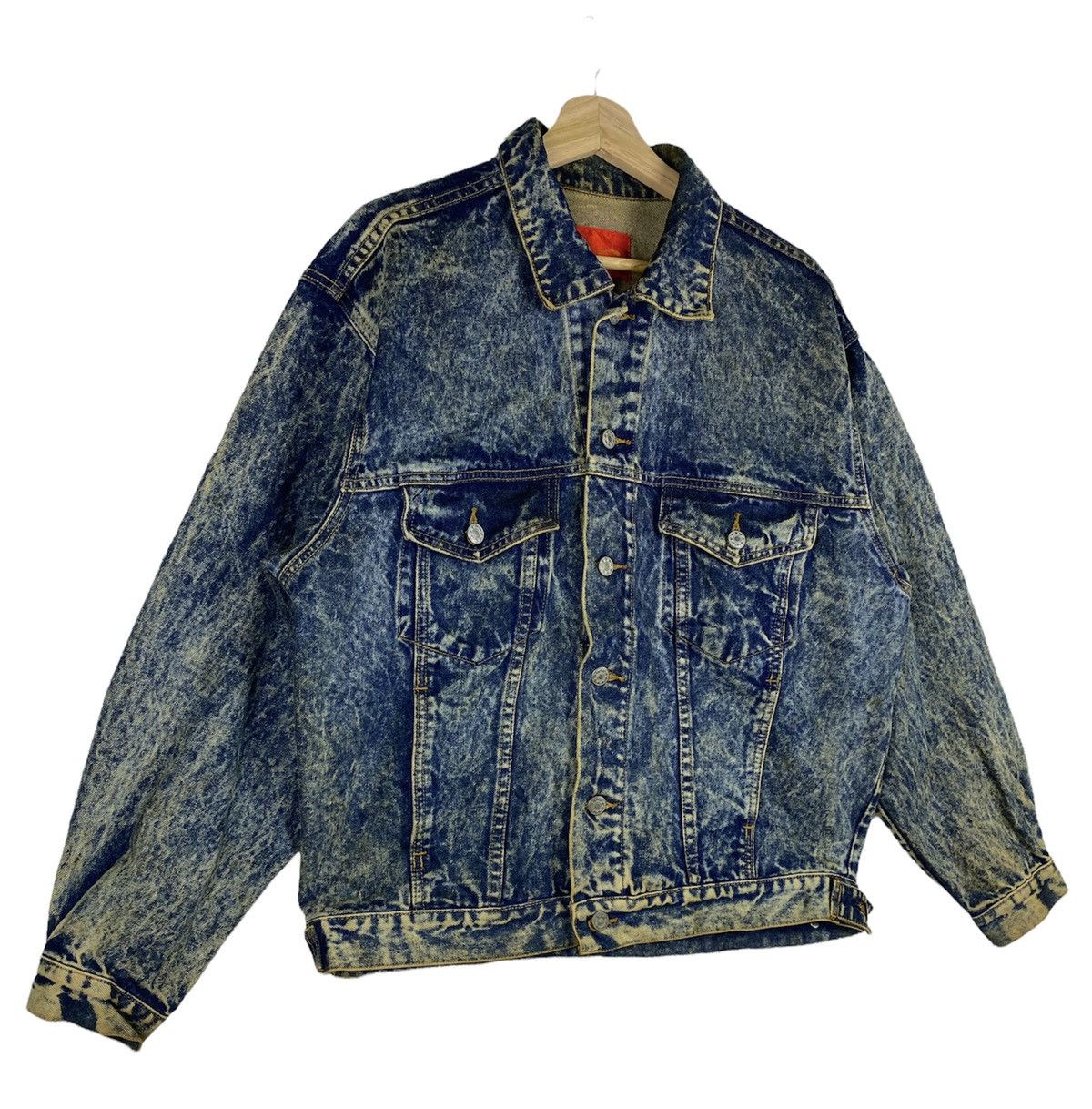 Japanese Brand OFFER 🔥 Vintage 80s Acid Wash Denim Trucker Jacket Size US L / EU 52-54 / 3 - 2 Thumbnail