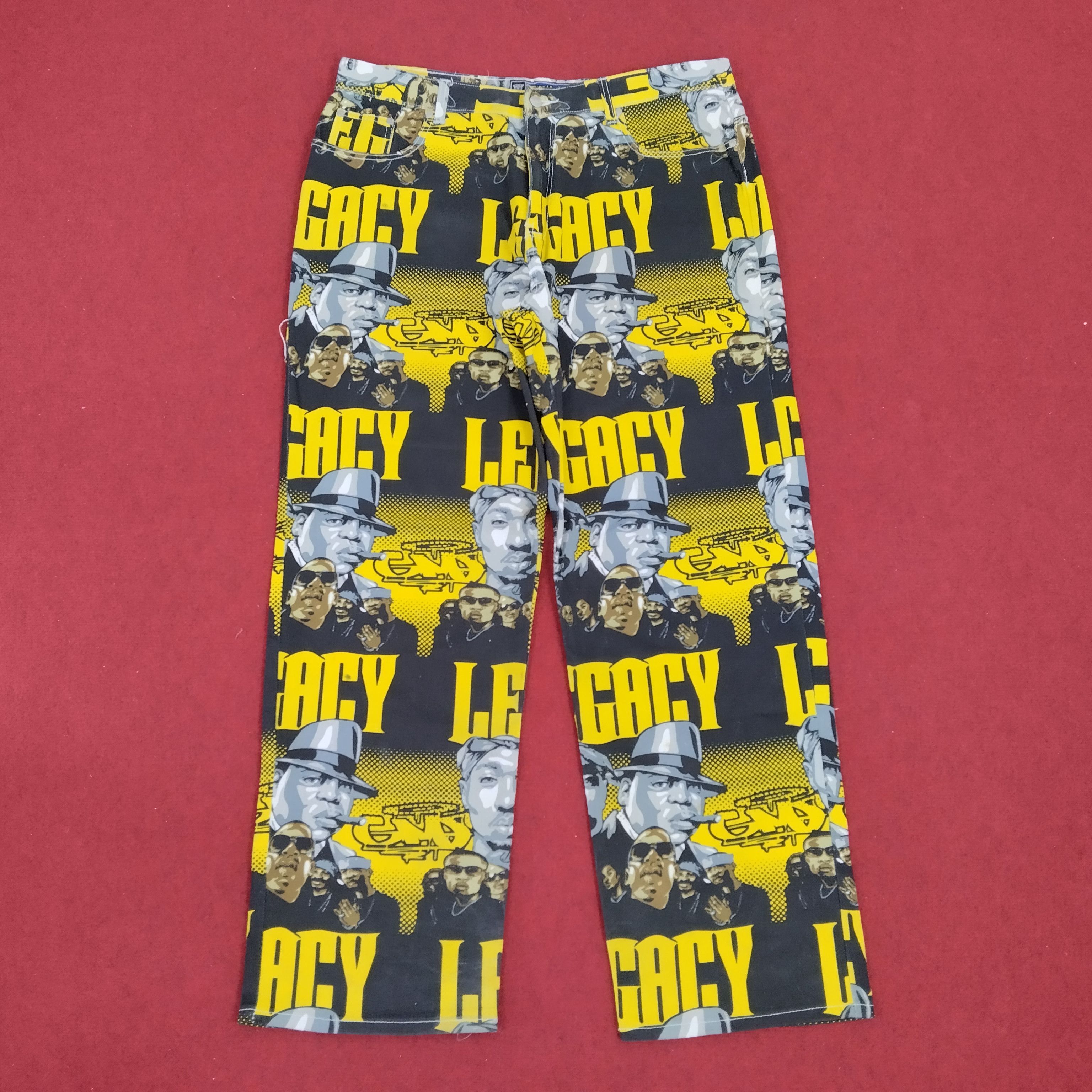 Rap Tees × Vintage Tupac 2pac American Rapper Over Print GMF Jeans Size US 40 / EU 56 - 1 Thumbnail