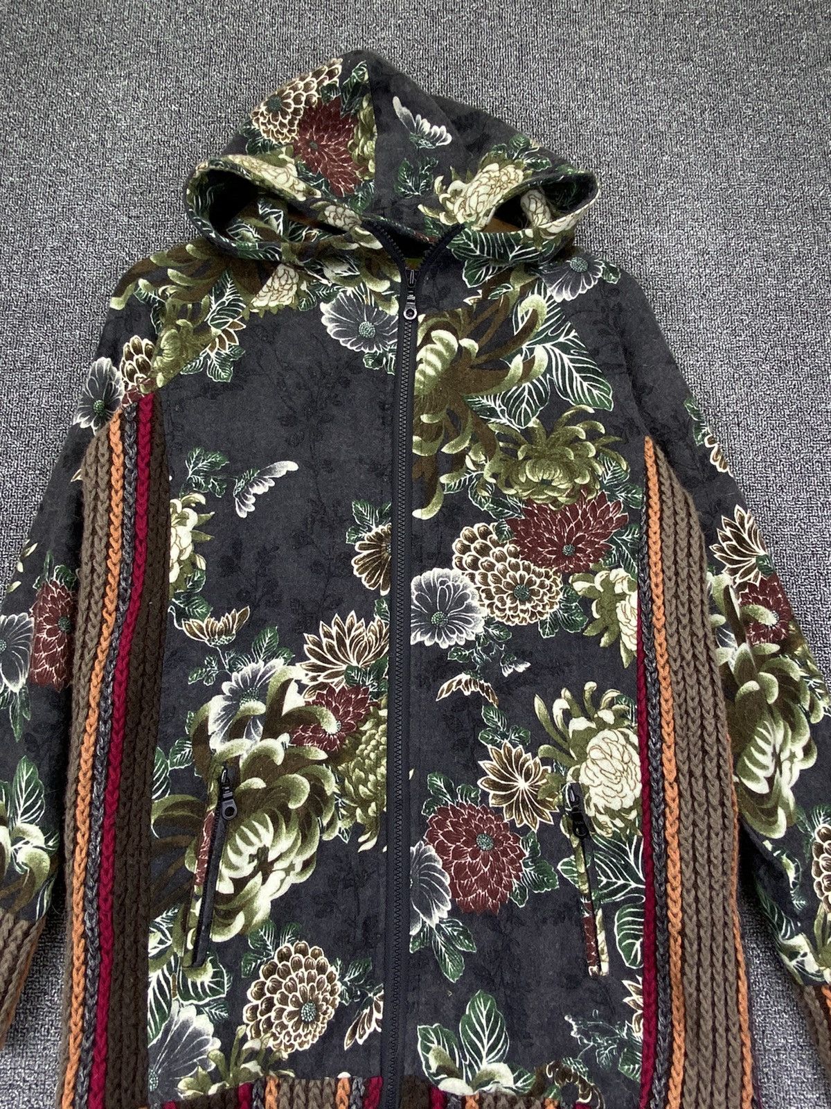 Japanese Brand Vintage Glamdy Full Flower Hooded Knitted Long Jacket Size M / US 6-8 / IT 42-44 - 3 Thumbnail