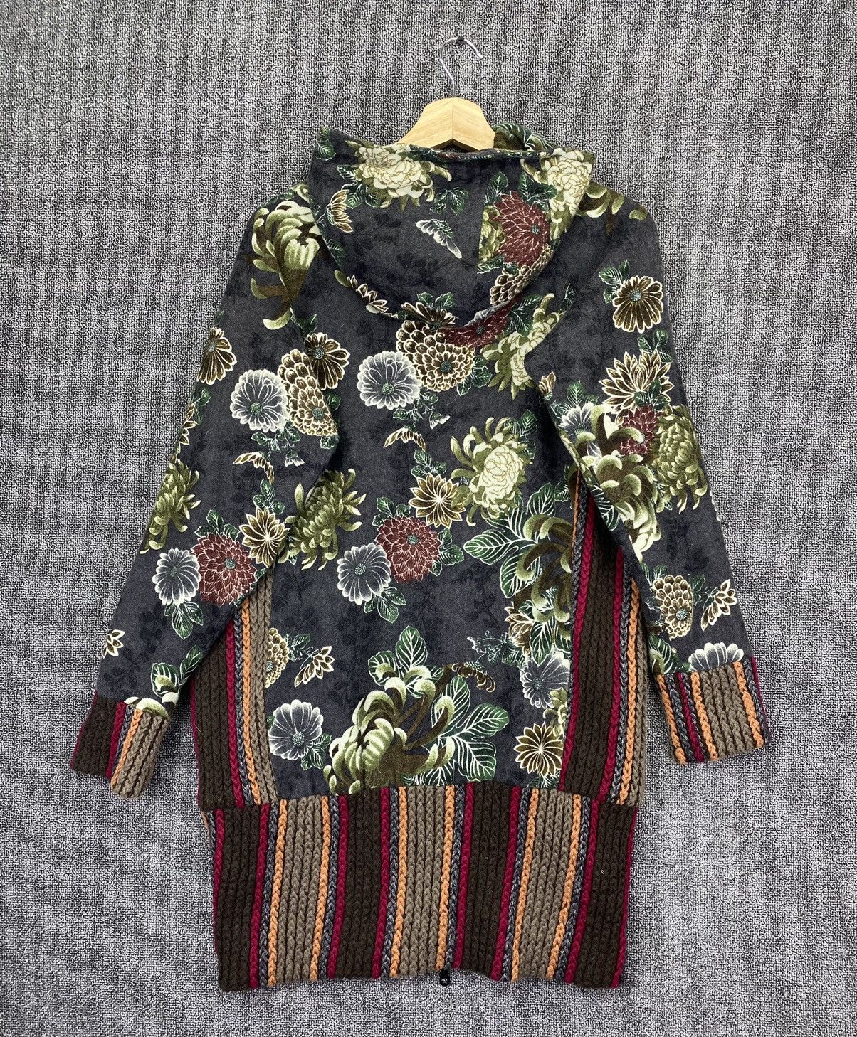 Japanese Brand Vintage Glamdy Full Flower Hooded Knitted Long Jacket Size M / US 6-8 / IT 42-44 - 8 Thumbnail