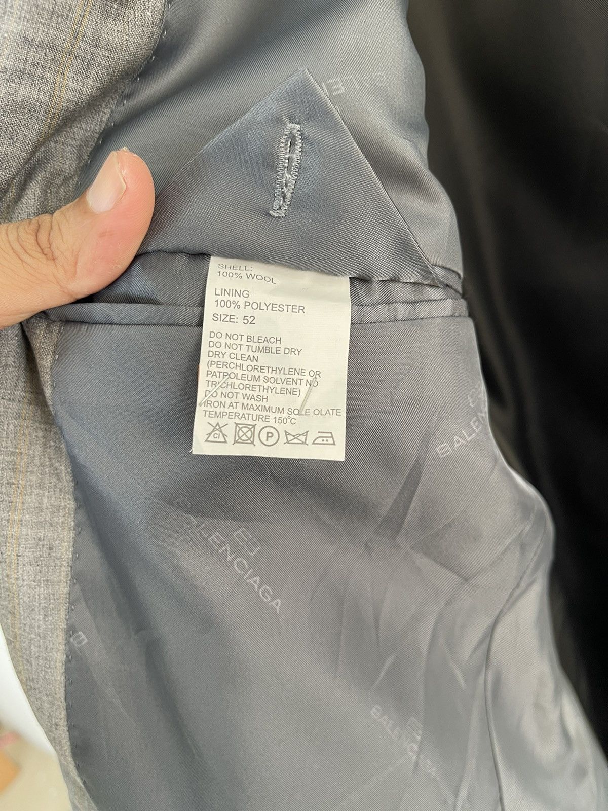 Balenciaga VINTAGE BALENCIAGA GLEN PLAID BLAZER Size 50L - 6 Thumbnail
