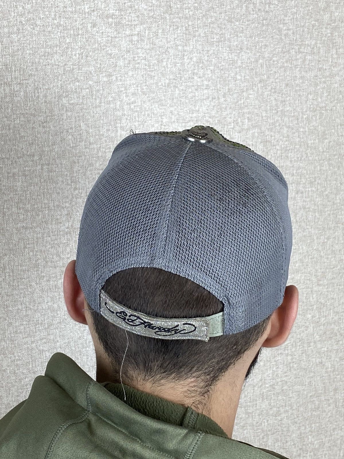 Christian Audigier × Ed Hardy × Vintage Ed Hardy by Christian silver sculls trucker cap Size ONE SIZE - 5 Thumbnail