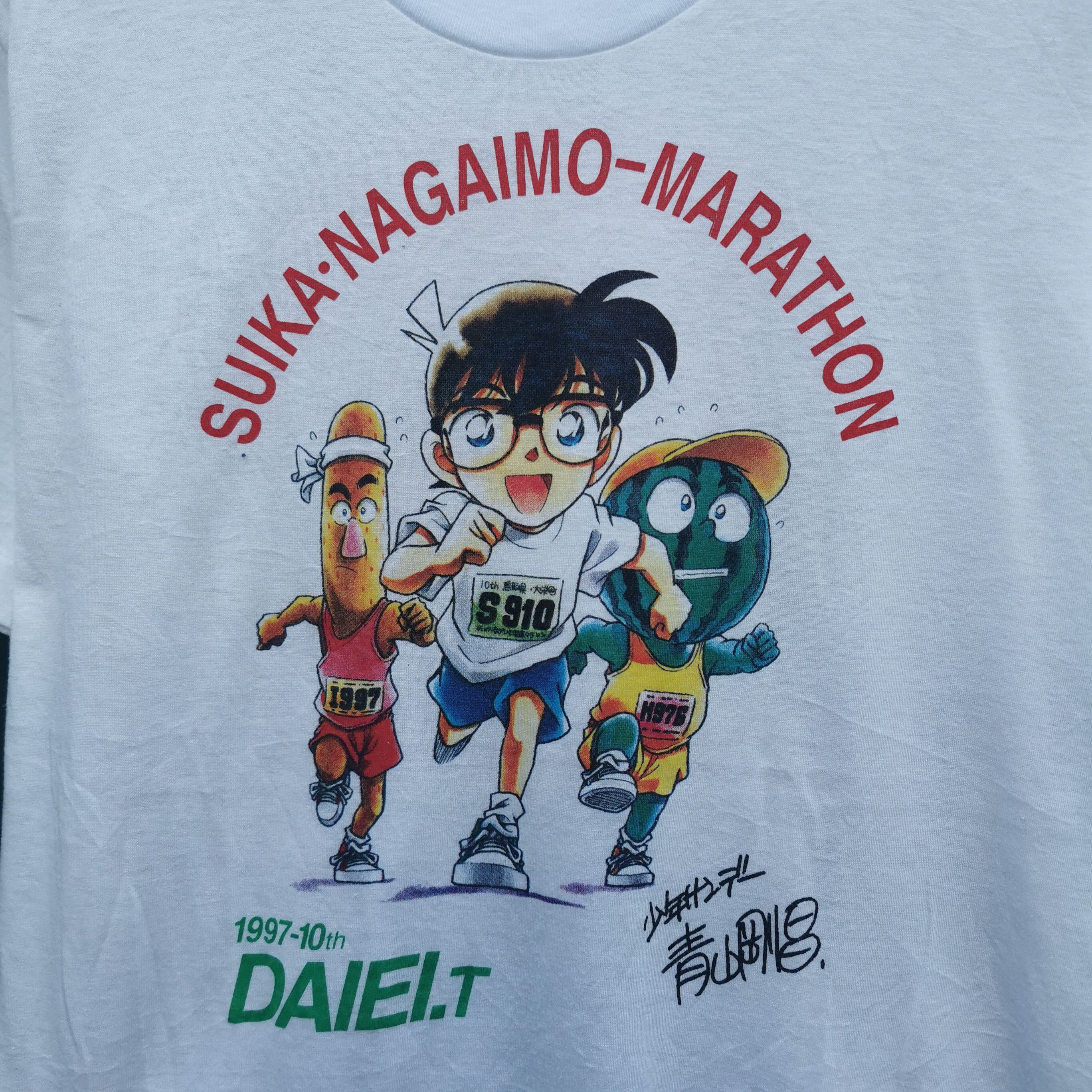 Cartoon Network × Japanese Brand × Vintage Vintage All Single Stich DETECTIVE CONAN MARATHON TEE Size US M / EU 48-50 / 2 - 2 Thumbnail