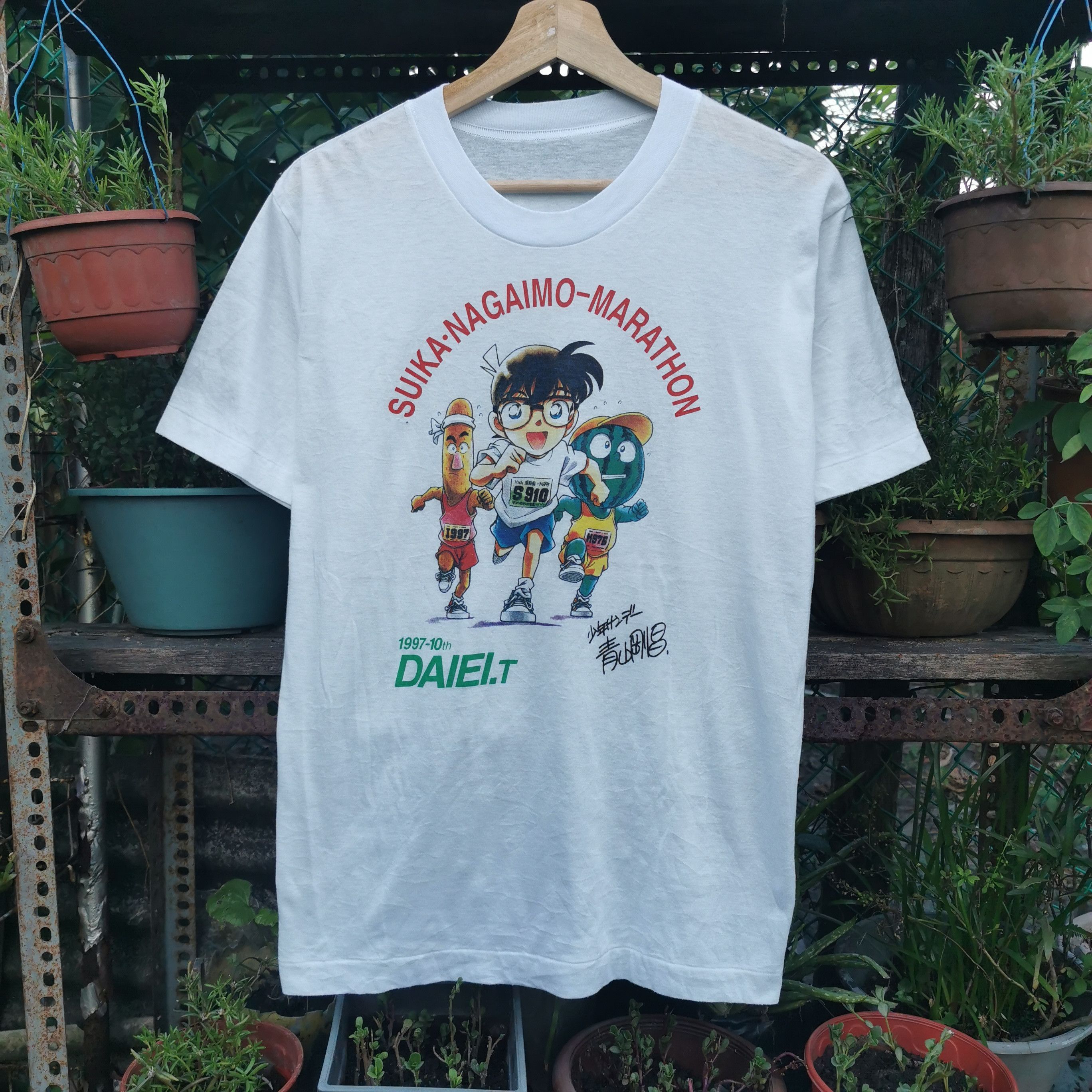 Cartoon Network × Japanese Brand × Vintage Vintage All Single Stich DETECTIVE CONAN MARATHON TEE Size US M / EU 48-50 / 2 - 1 Thumbnail