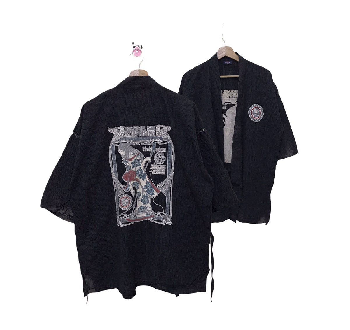 Japanese Brand × Vintage Vintage Hanten Kimono Giesha Big Print Size US L / EU 52-54 / 3 - 1 Thumbnail