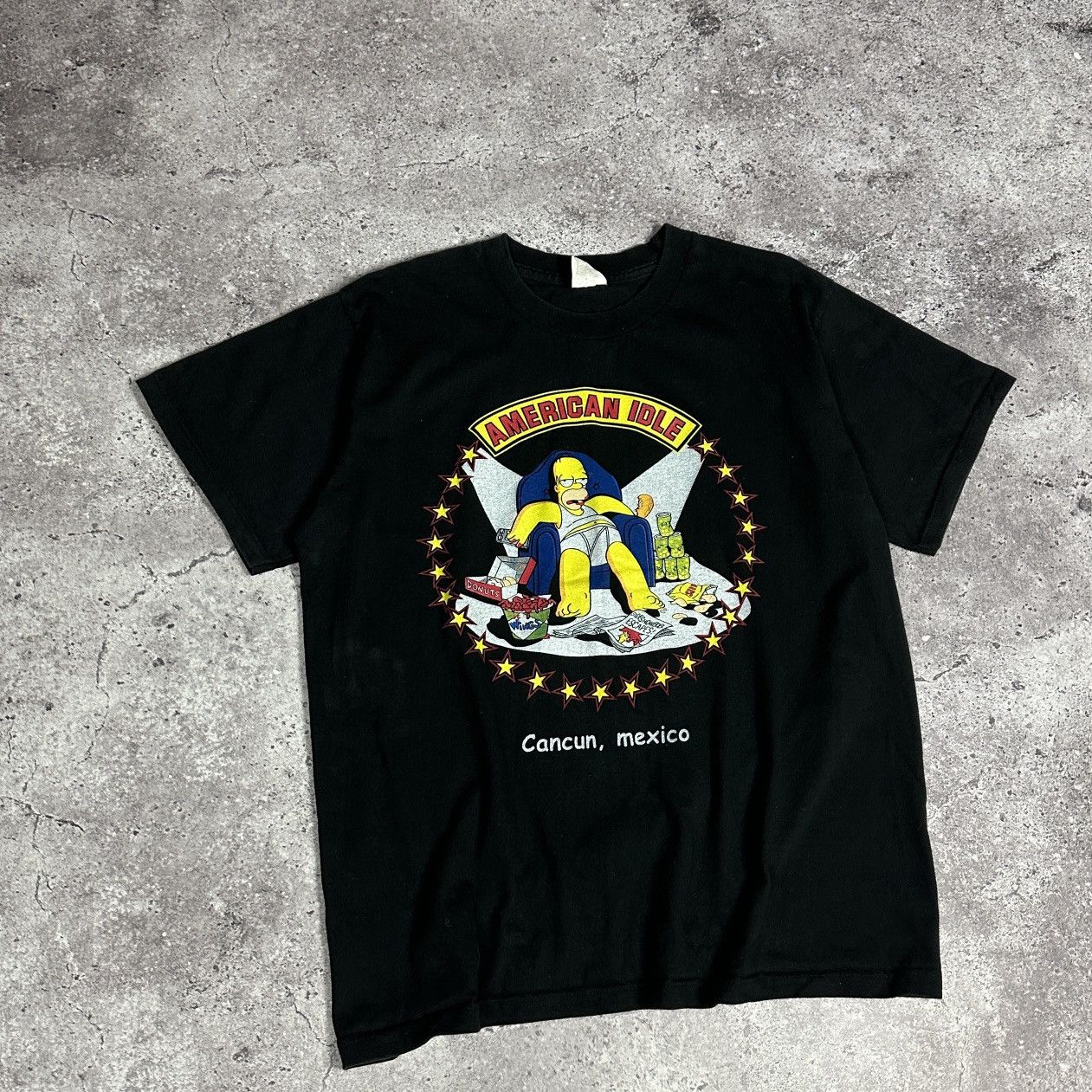 Vintage Vintage 90s The Simpsons American Idle humor tee Homer y2k Size US L / EU 52-54 / 3 - 3 Thumbnail