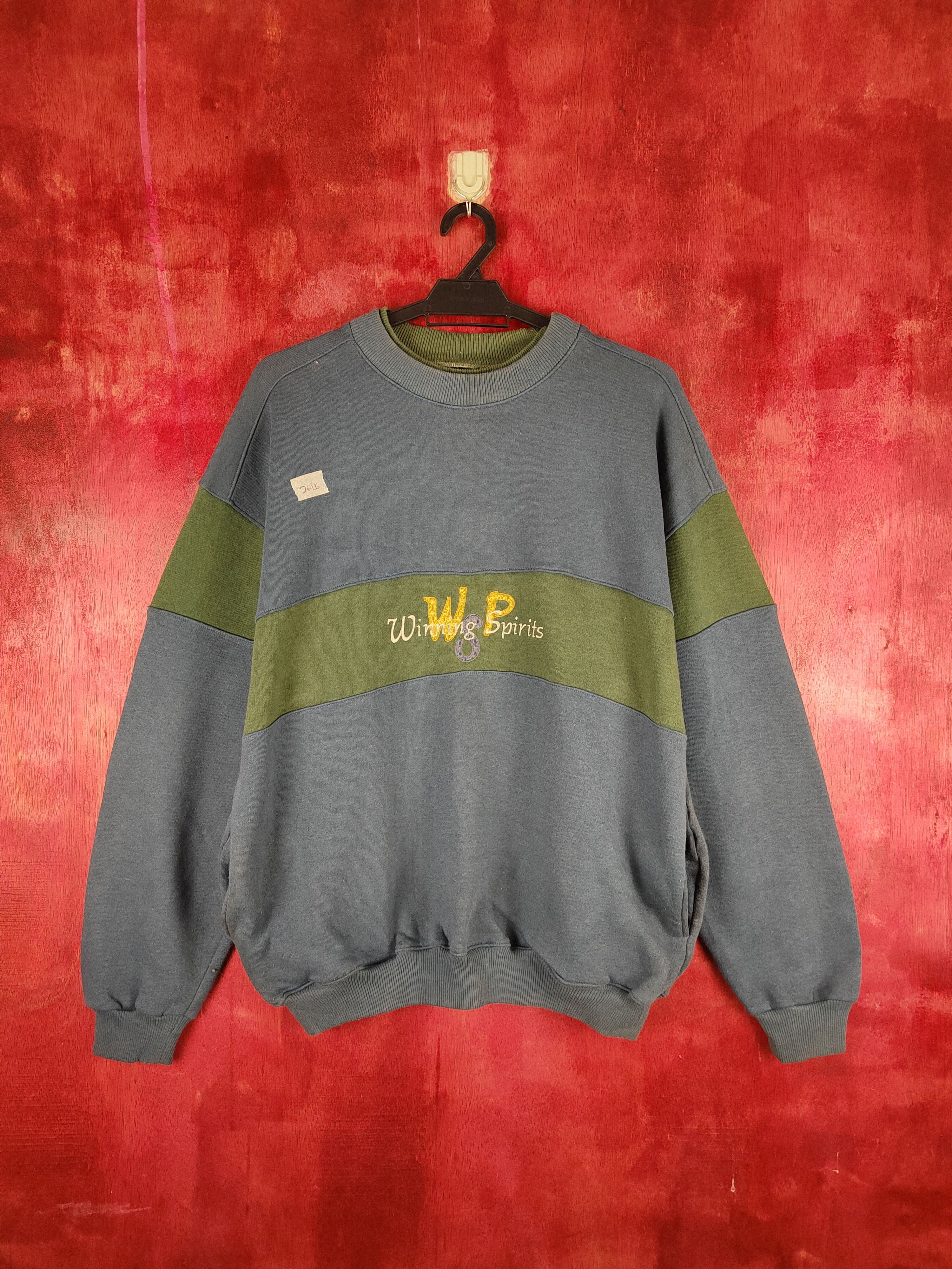 Japanese Brand Winning Spirits vintage Blue Green Sweatshirt #261B Size US L / EU 52-54 / 3 - 1 Thumbnail