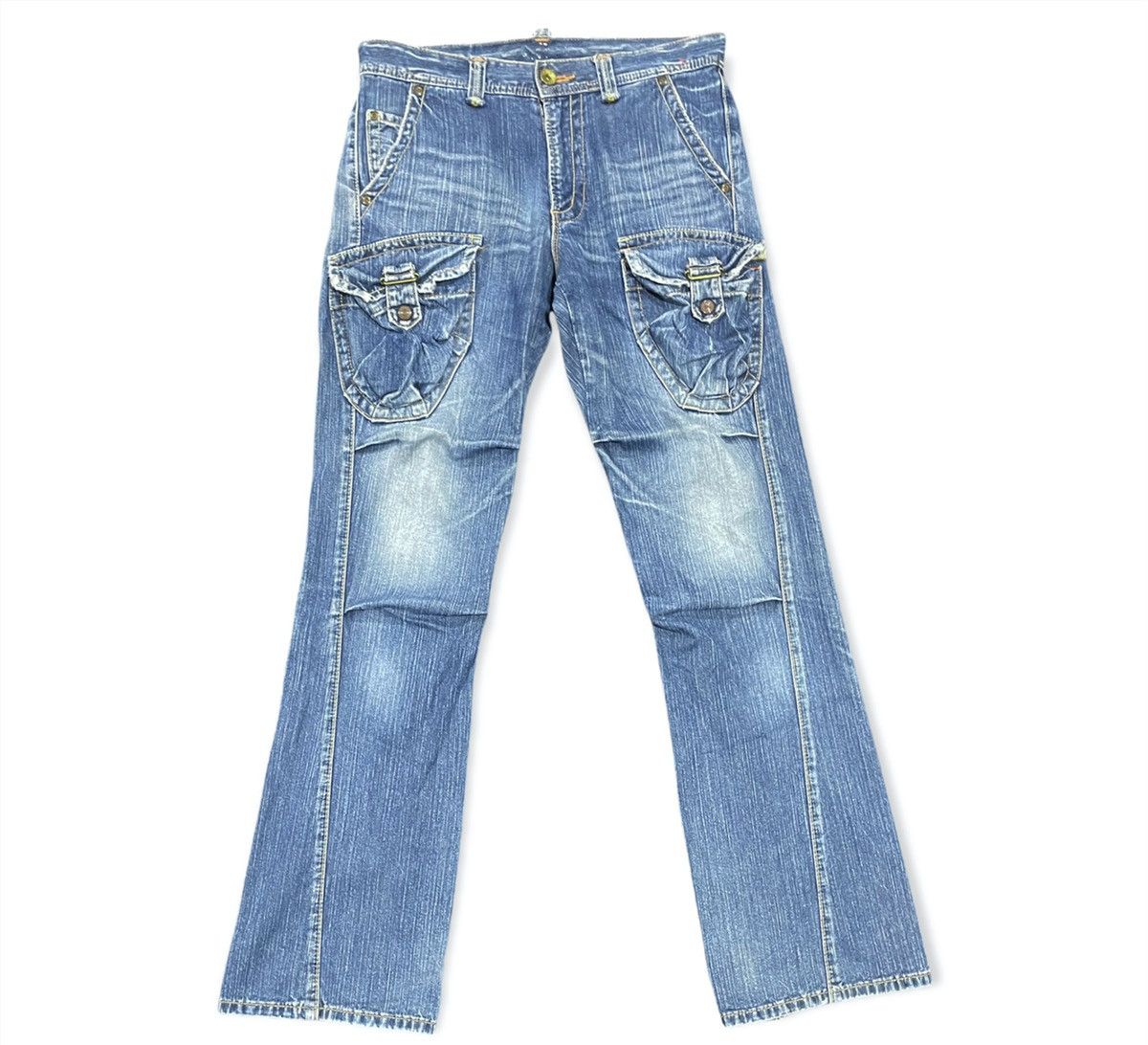 image of Archival Clothing x Edwin Flare Edwin 505 Vintage Flared Bell Bottom Bushpants Jeans in Blue (Size 