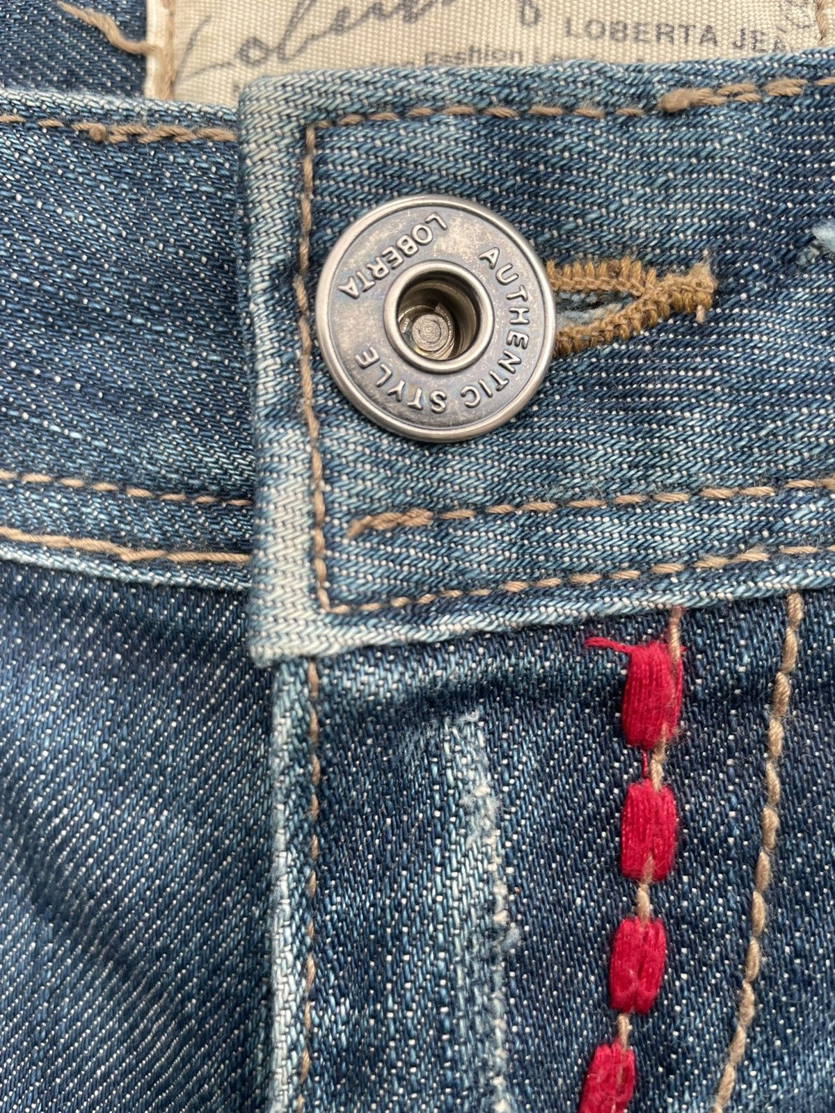 Japanese Brand Loberta Jeans Distresed Denim Size 33" - 17 Thumbnail