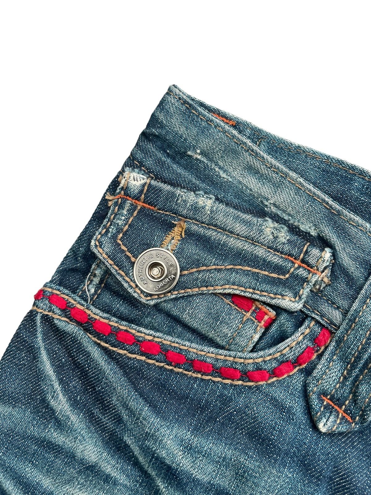 Japanese Brand Loberta Jeans Distresed Denim Size 33" - 6 Thumbnail