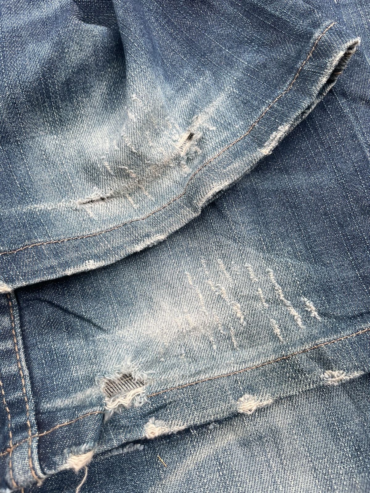 Japanese Brand Loberta Jeans Distresed Denim Size 33" - 11 Thumbnail